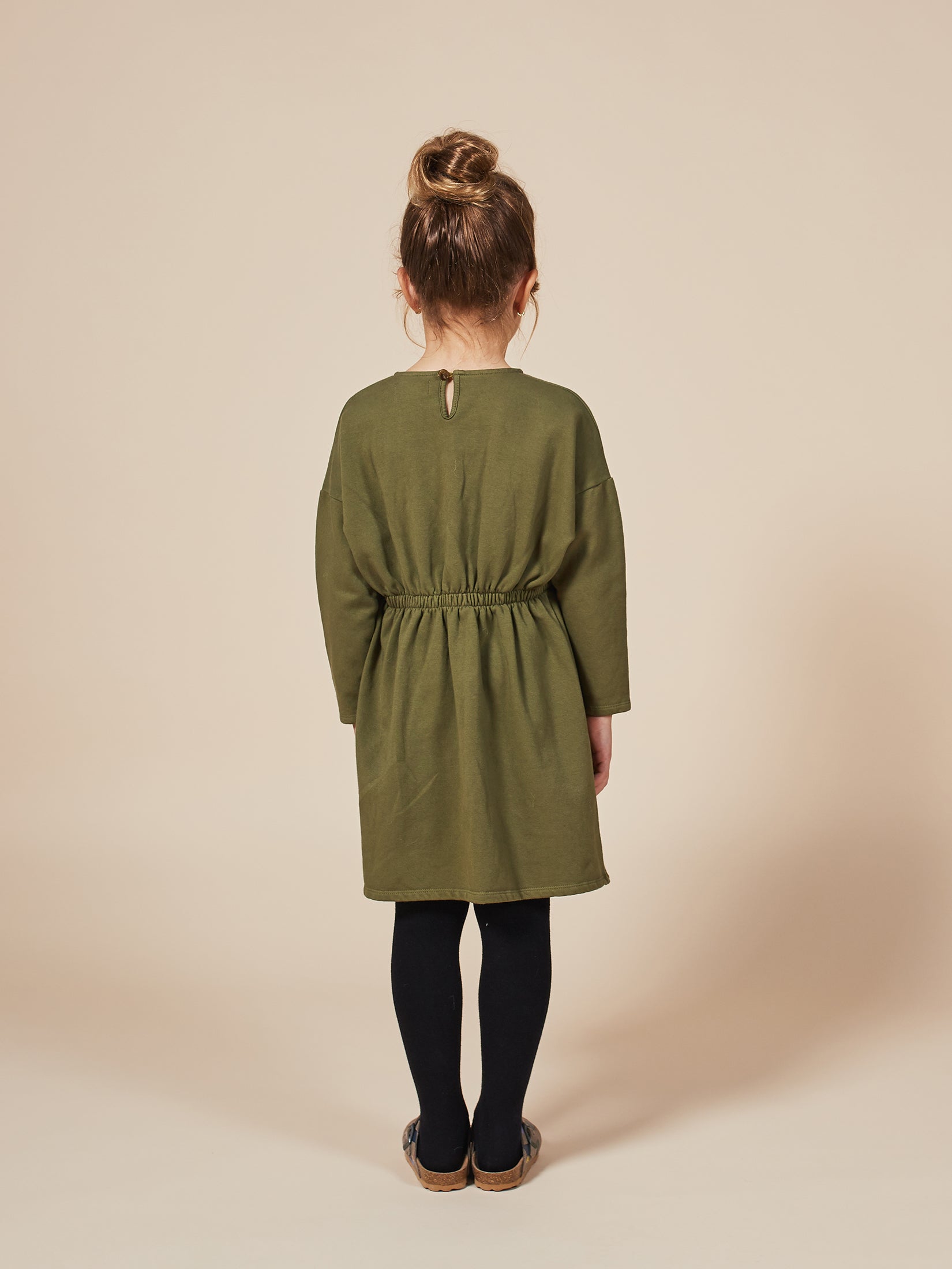 Girls Olive Branch Umbrella Fleece Dress