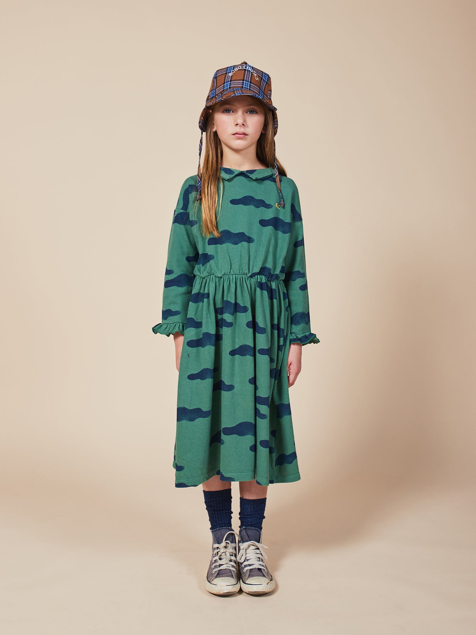 Girls Greener Pastures Clouds Organic Cotton Dress