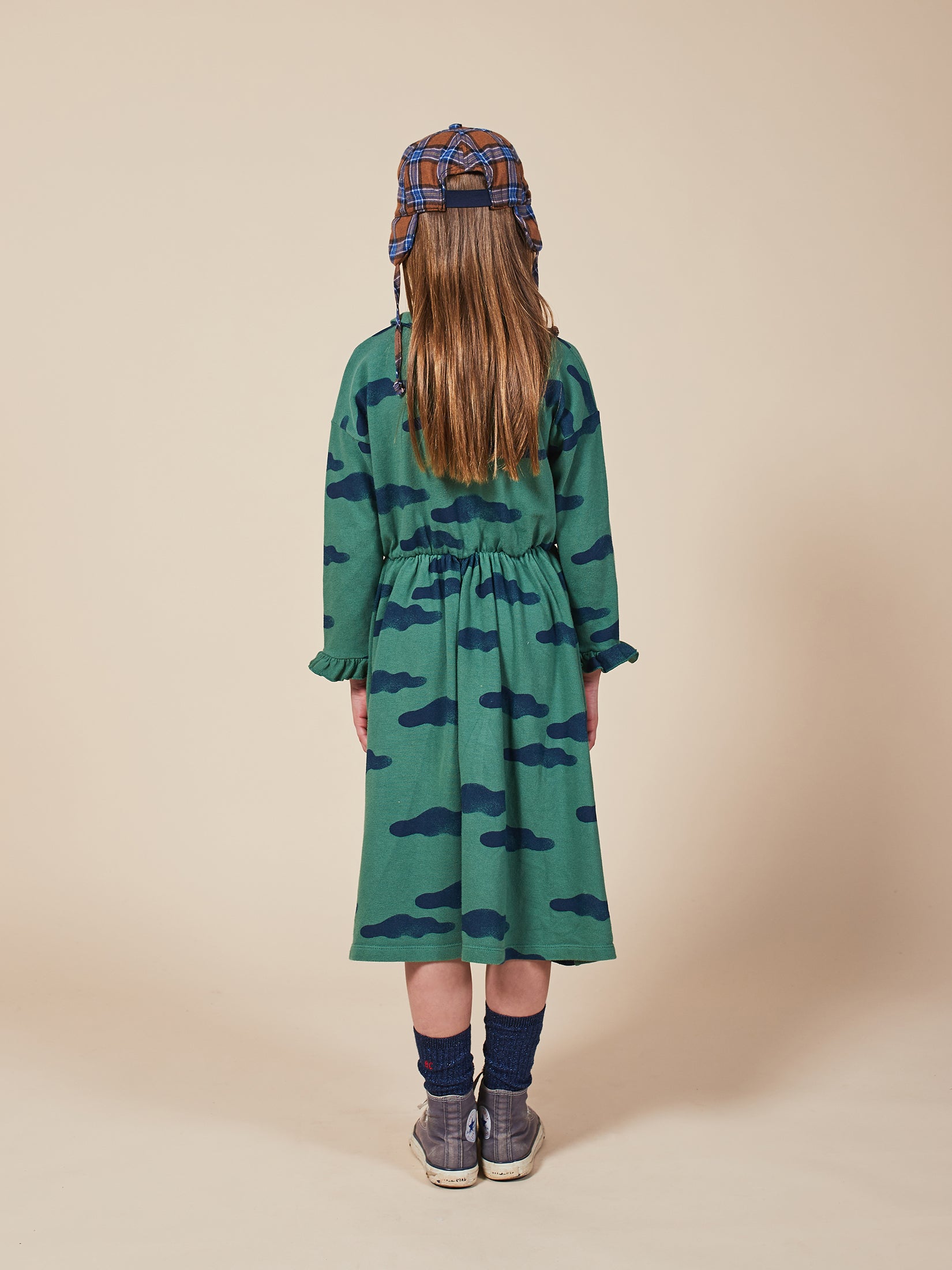 Girls Greener Pastures Clouds Organic Cotton Dress