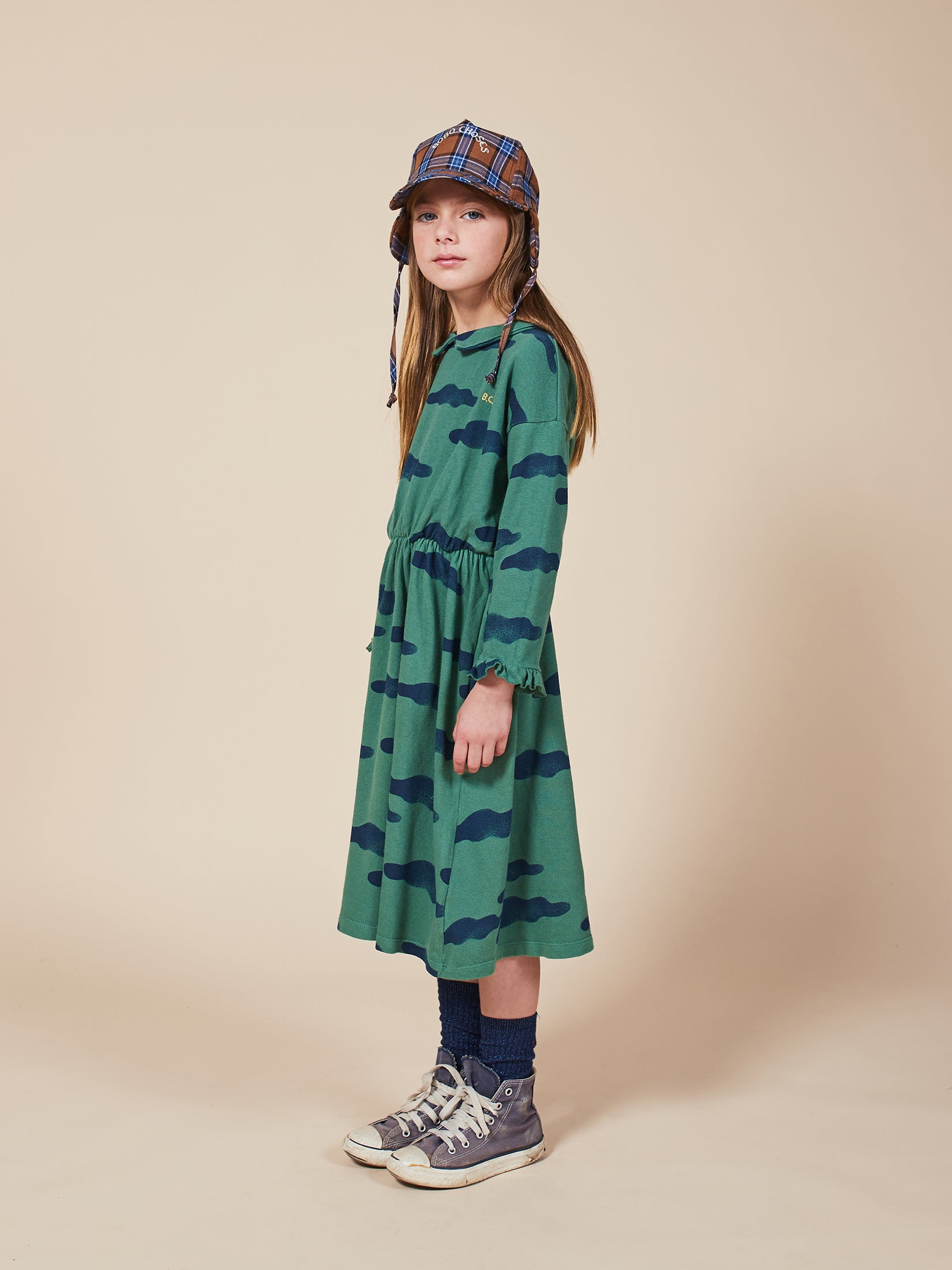 Girls Greener Pastures Clouds Organic Cotton Dress