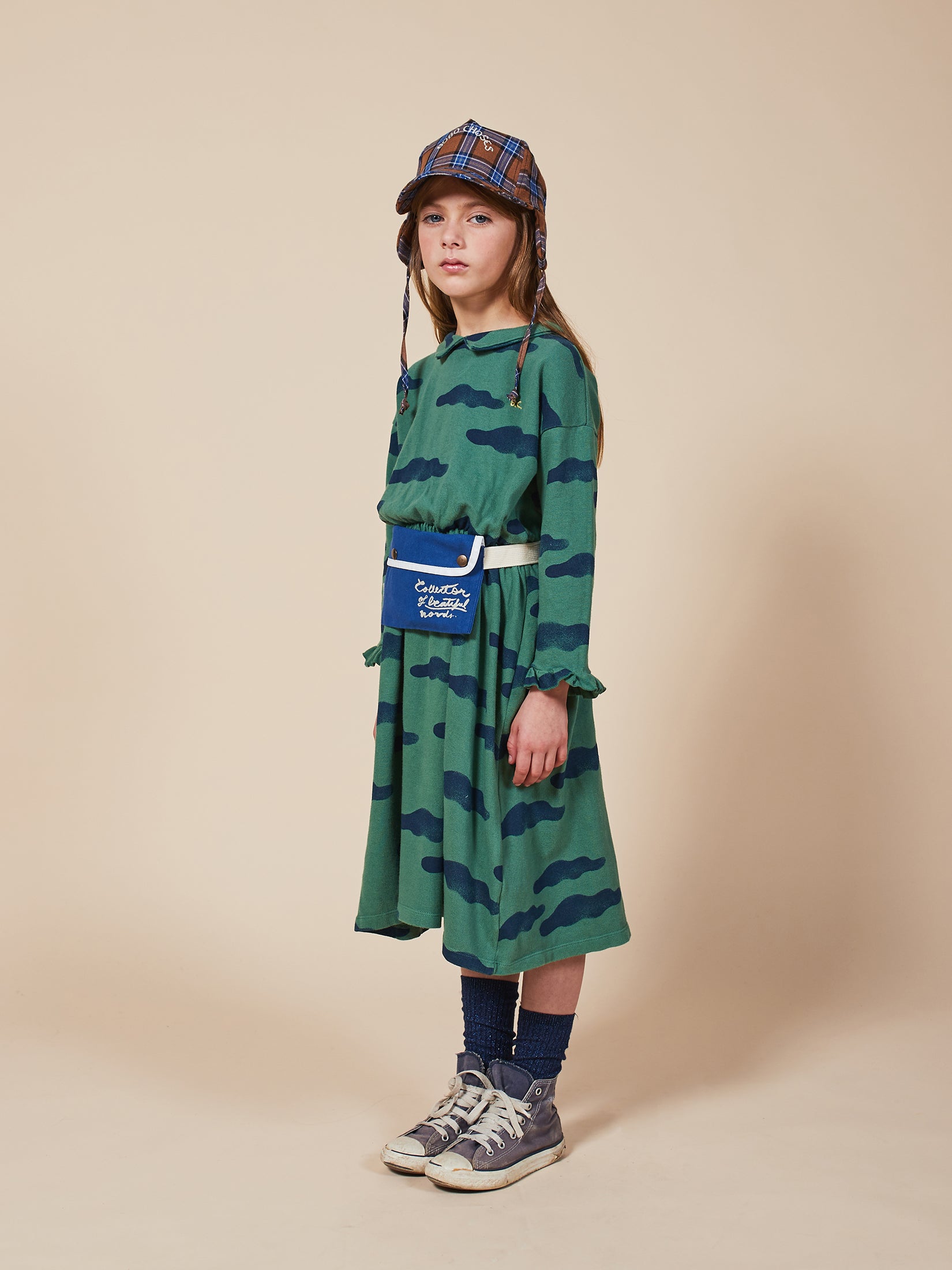 Girls Greener Pastures Clouds Organic Cotton Dress