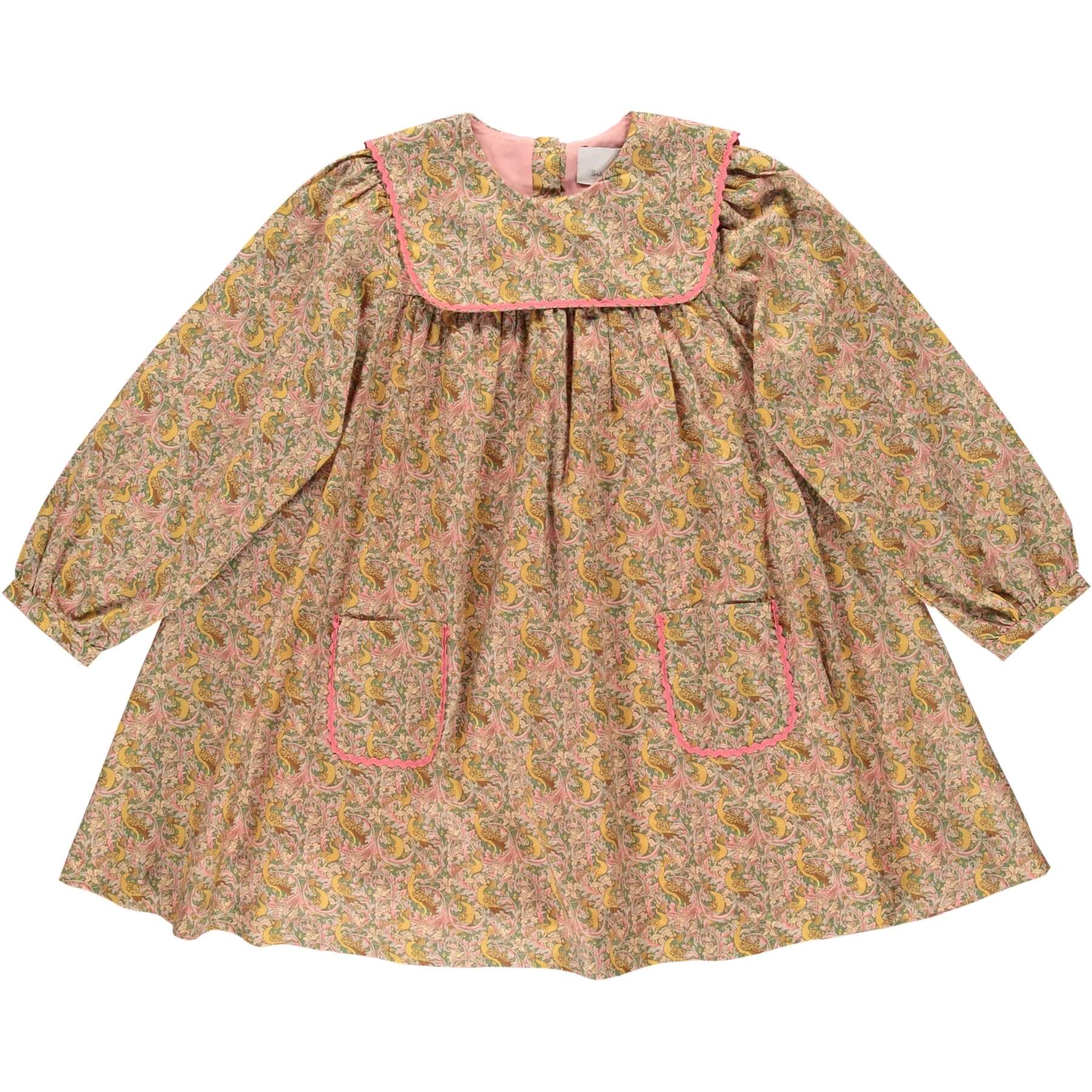 Girls Yellow Floral Cotton Dress