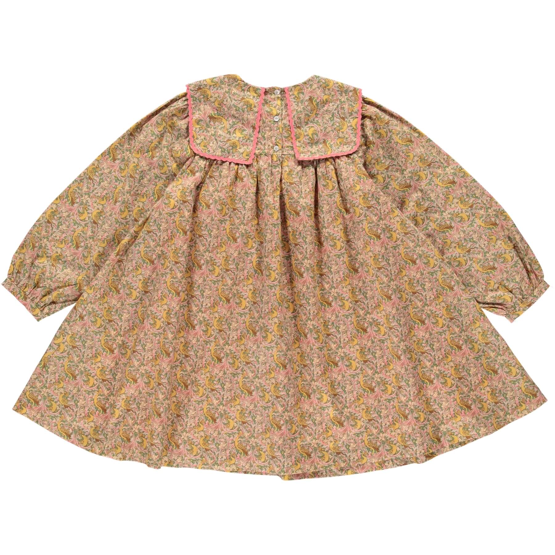 Girls Yellow Floral Cotton Dress