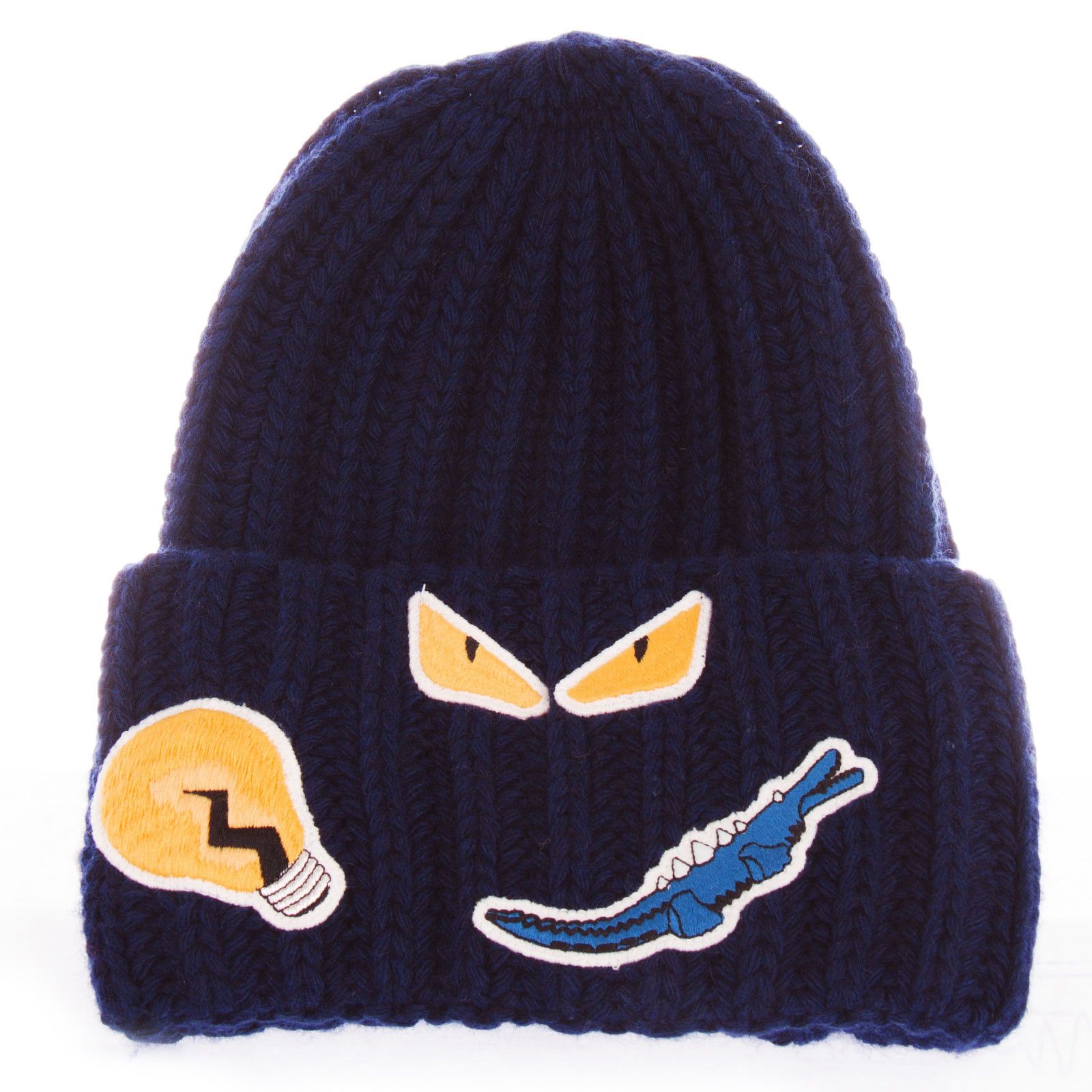 Boys Blue Monster Printed Knitted Wool Hat - CÉMAROSE | Children's Fashion Store - 1