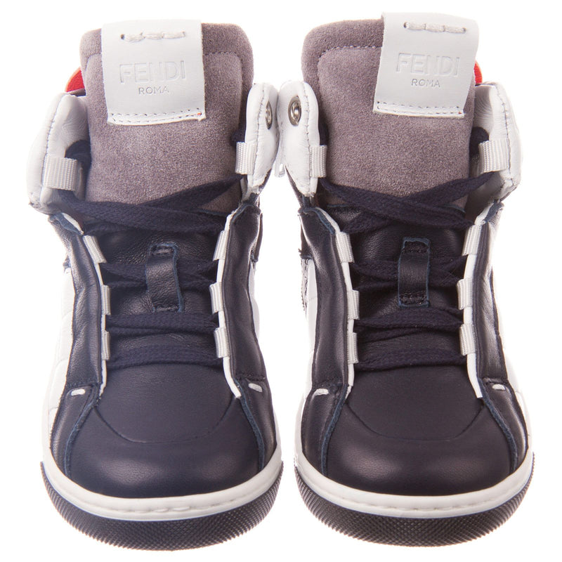 Boys Grey&White Suede High-top Trainers - CÉMAROSE | Children's Fashion Store - 2