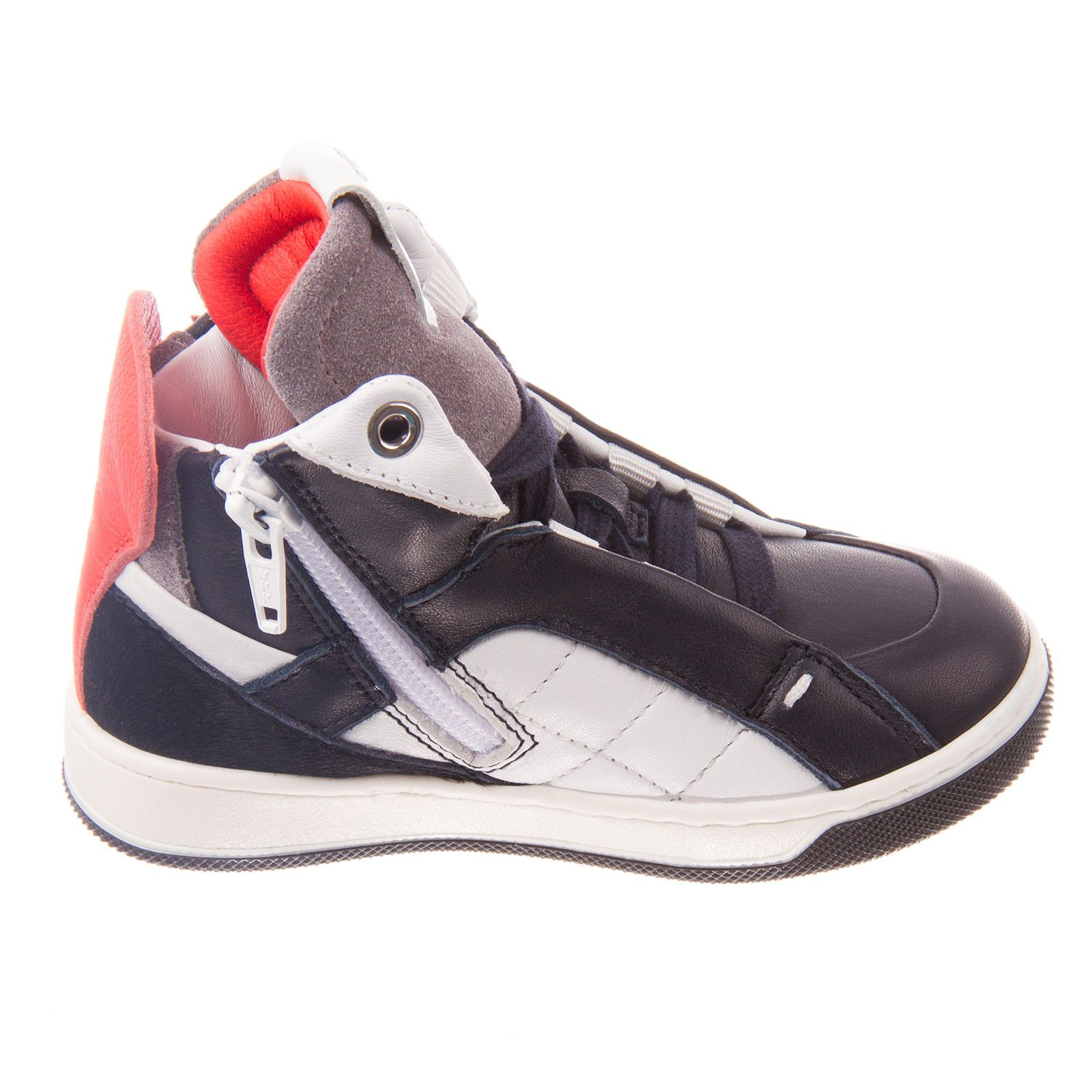 Boys Grey&White Suede High-top Trainers - CÉMAROSE | Children's Fashion Store - 3