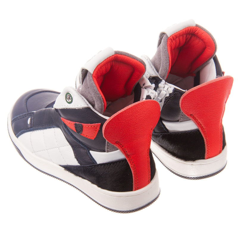 Boys Grey&White Suede High-top Trainers - CÉMAROSE | Children's Fashion Store - 4