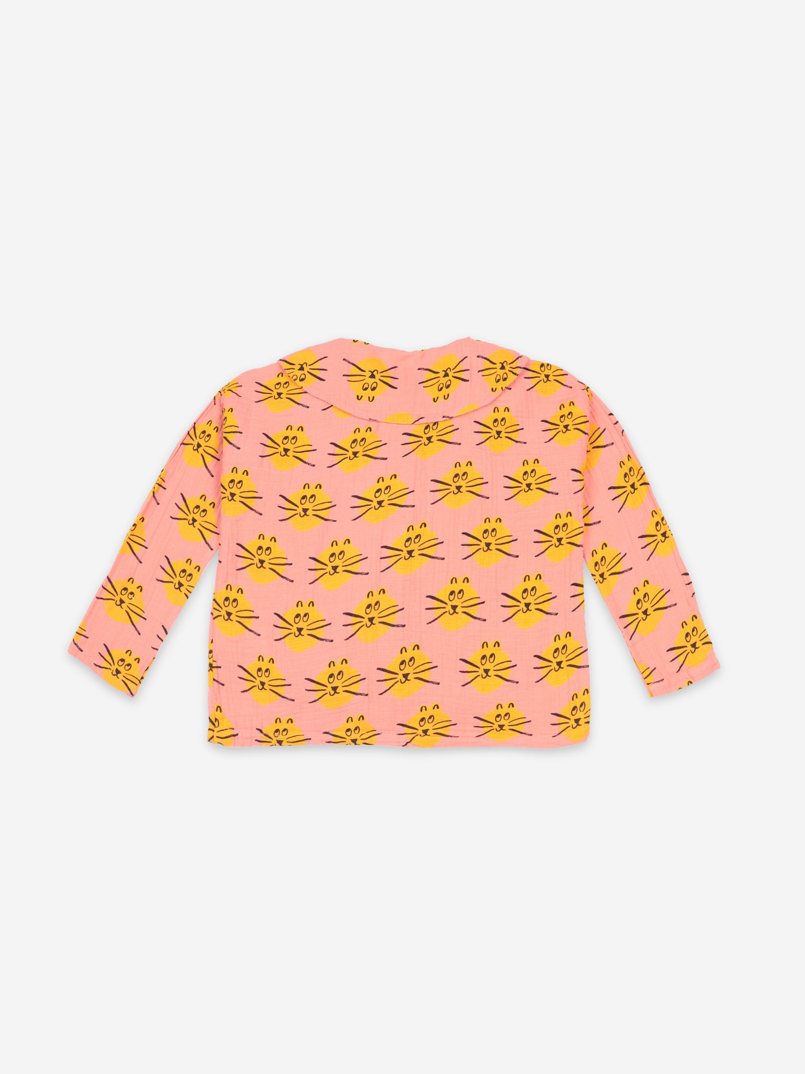 Girls Pink Cat All Over Blouse