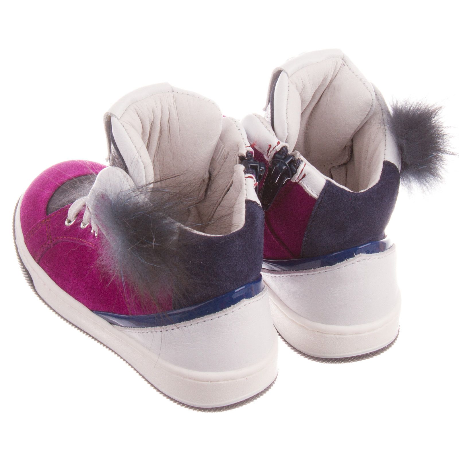 Boys&Girls Purple Suede High-top Trainers With Fur - CÉMAROSE | Children's Fashion Store - 4