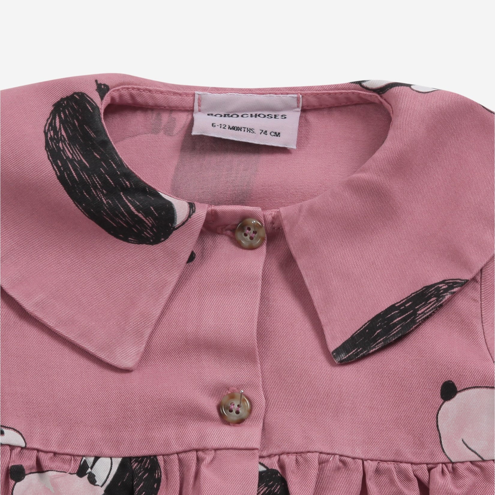 Baby Girls Pink Printed Cotton Dress