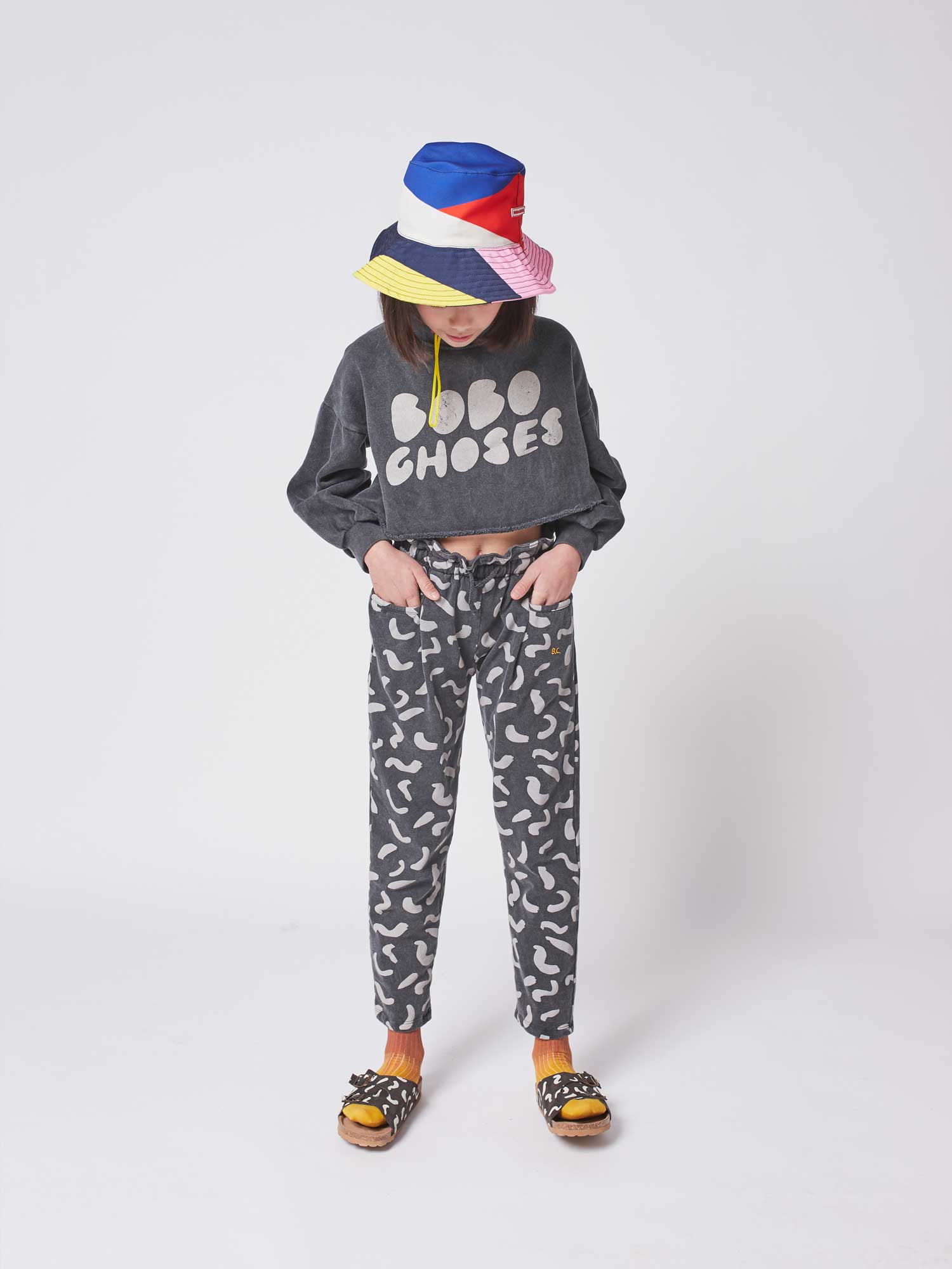 Girls Grey Logo Cotton Sweatshirt
