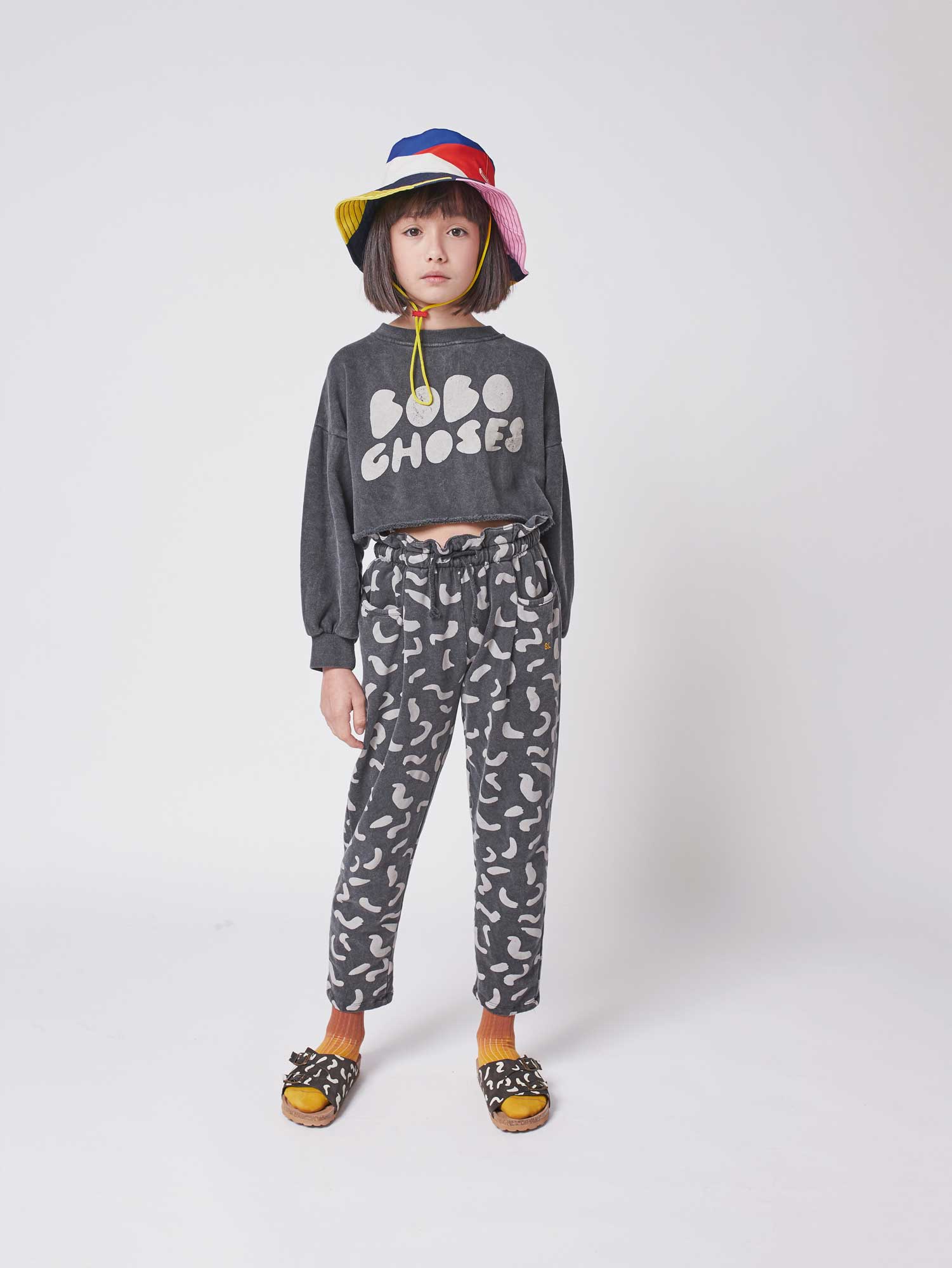 Girls Grey Logo Cotton Sweatshirt