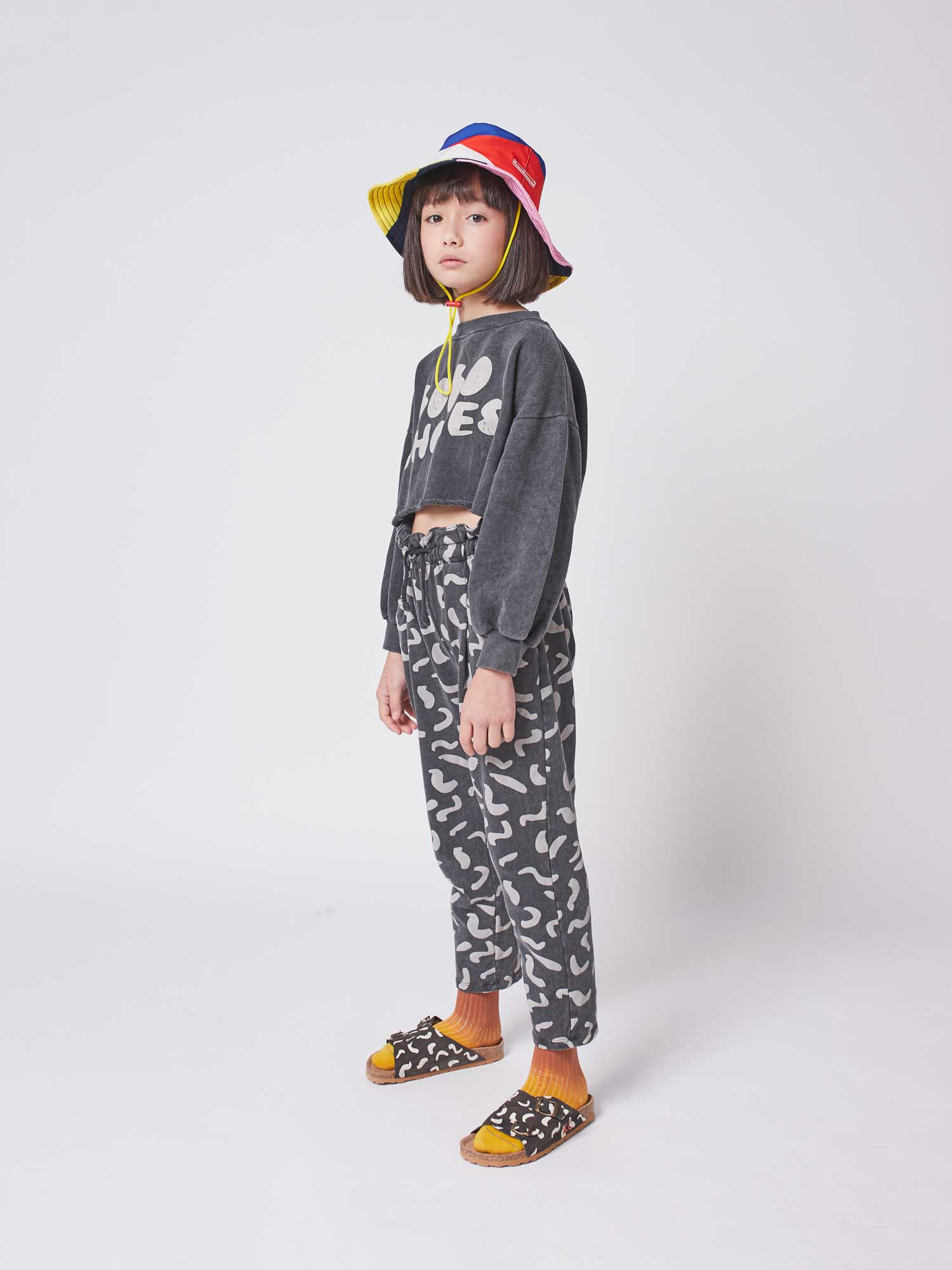Girls Grey Logo Cotton Sweatshirt