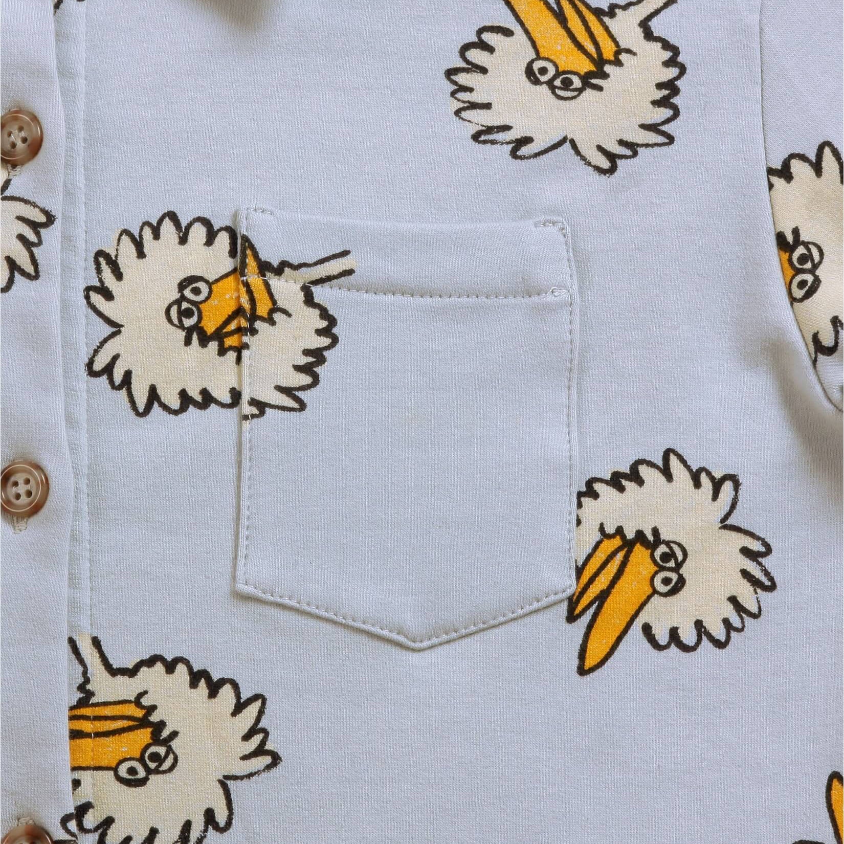 Boys & Girls Grey Printed Cotton Shirt