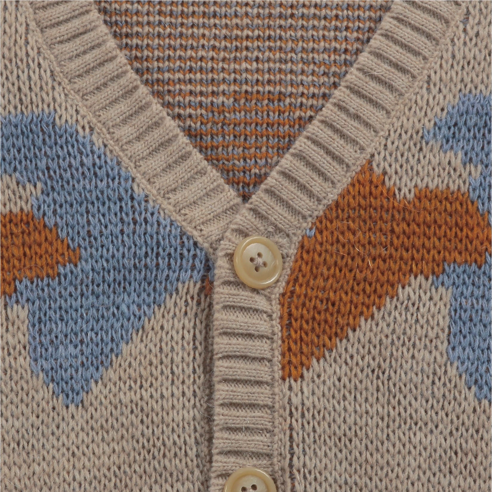 Girls Beige Pattern Cardigan