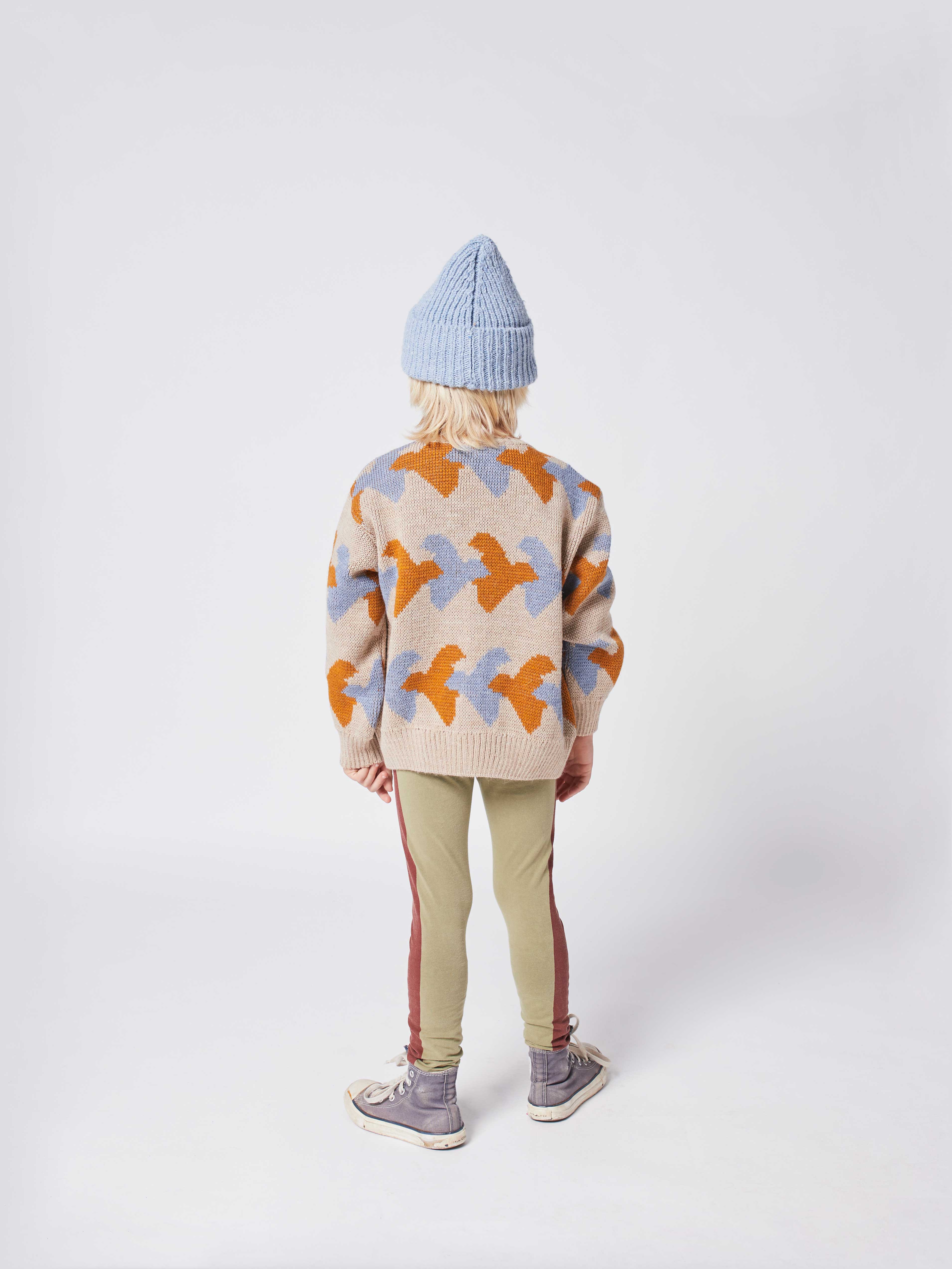 Girls Beige Pattern Cardigan
