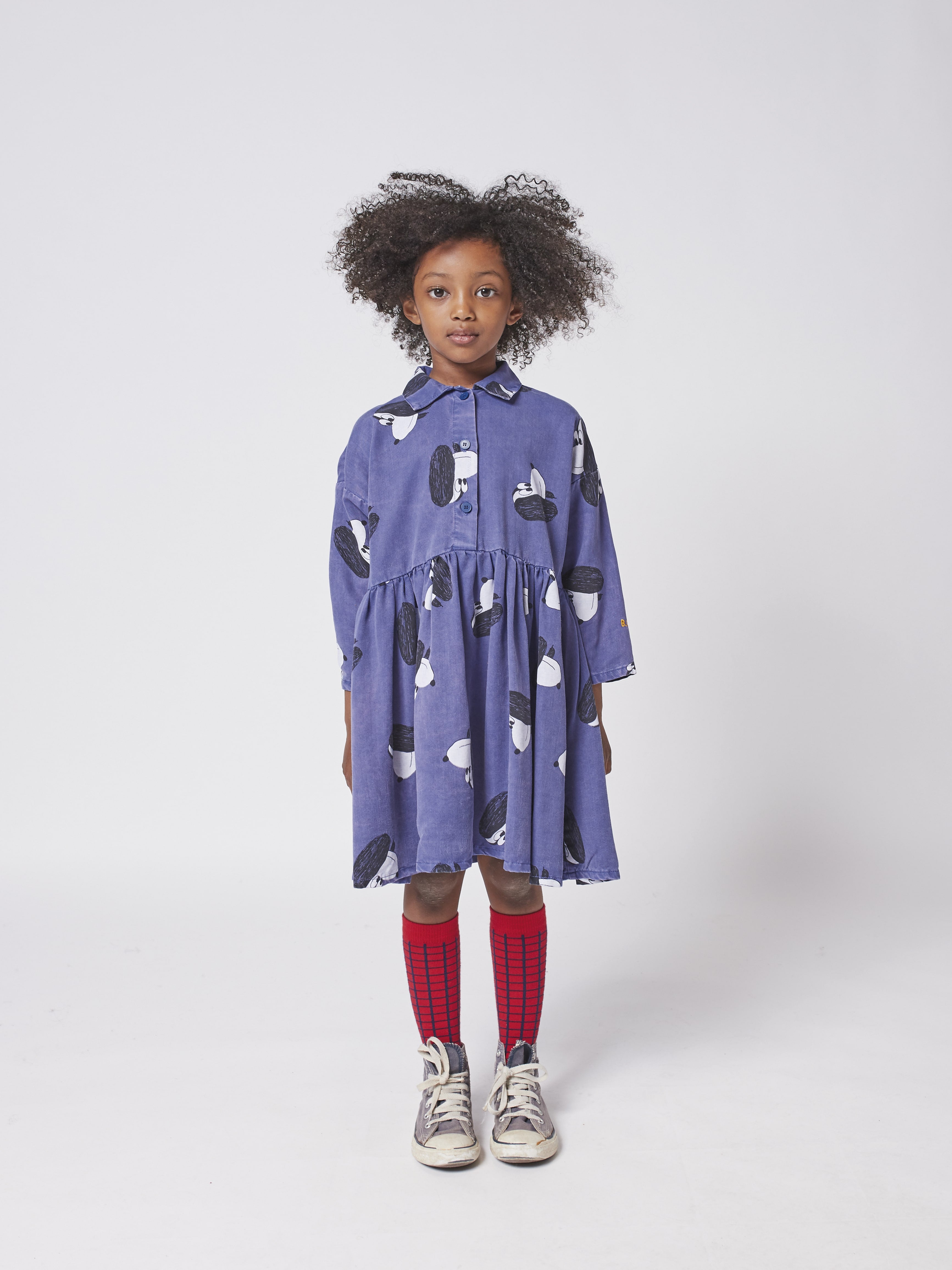 Girls Blue Printed Dress