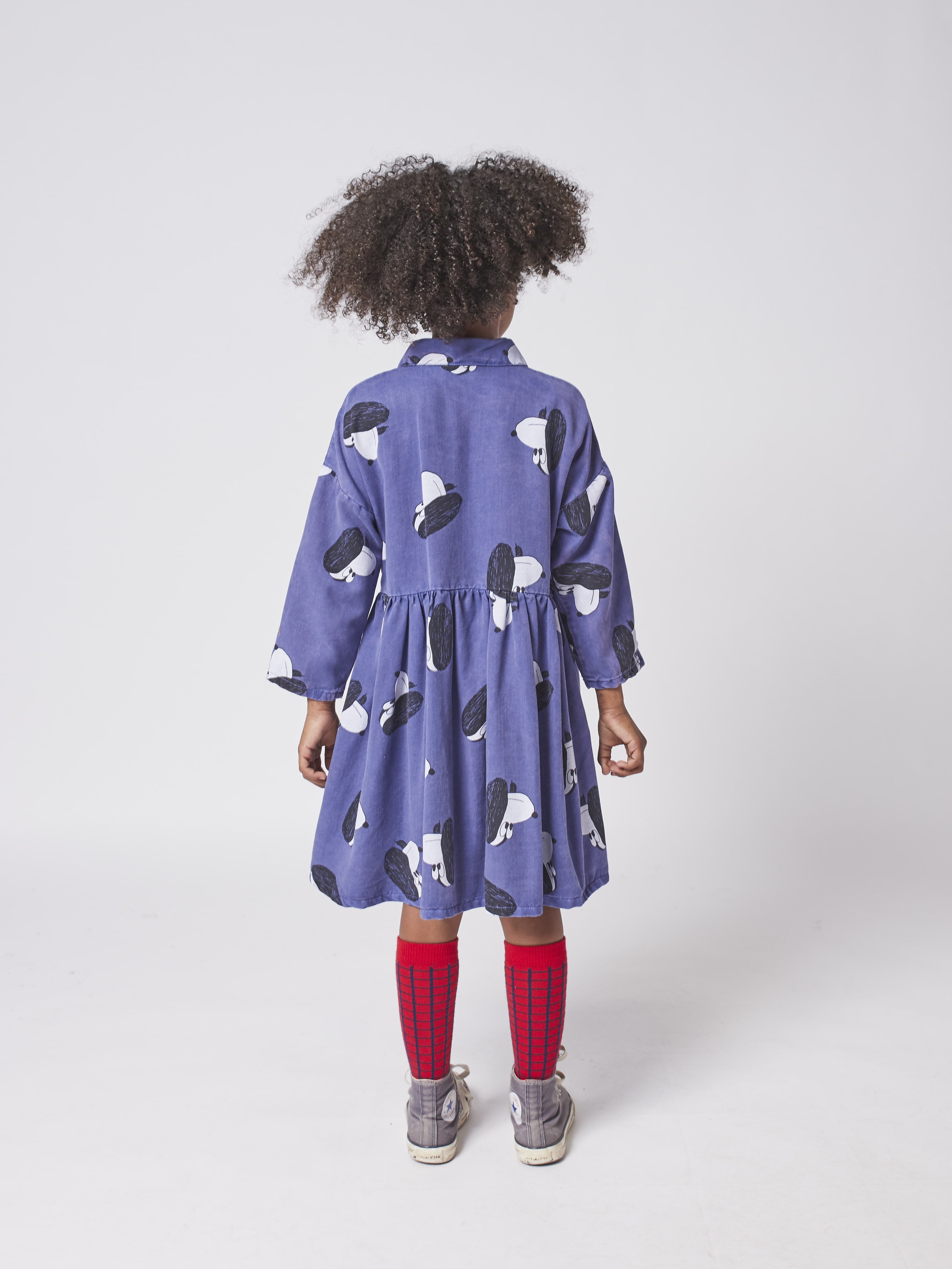 Girls Blue Printed Dress