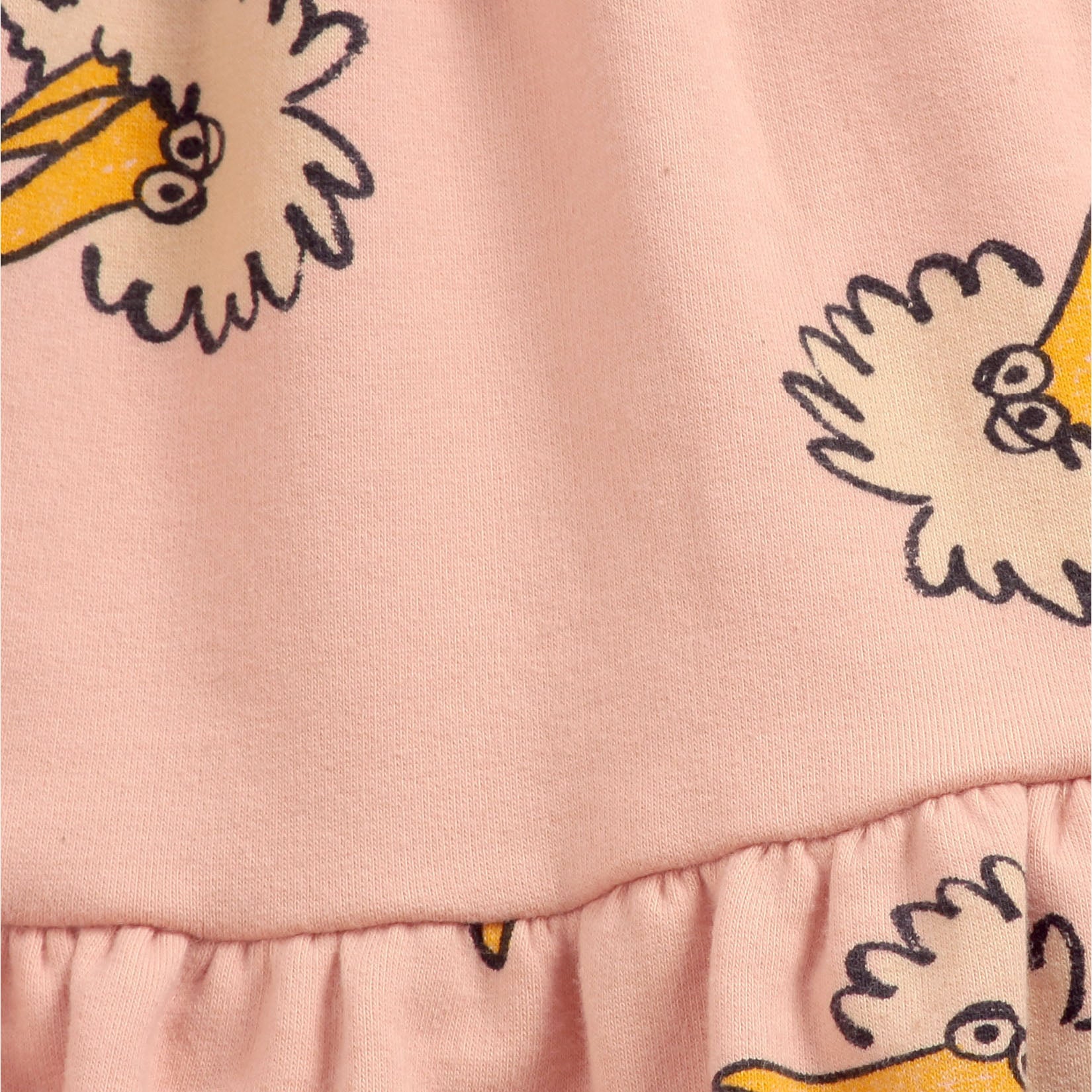 Girls Pink Birdie Printed Cotton Skirt