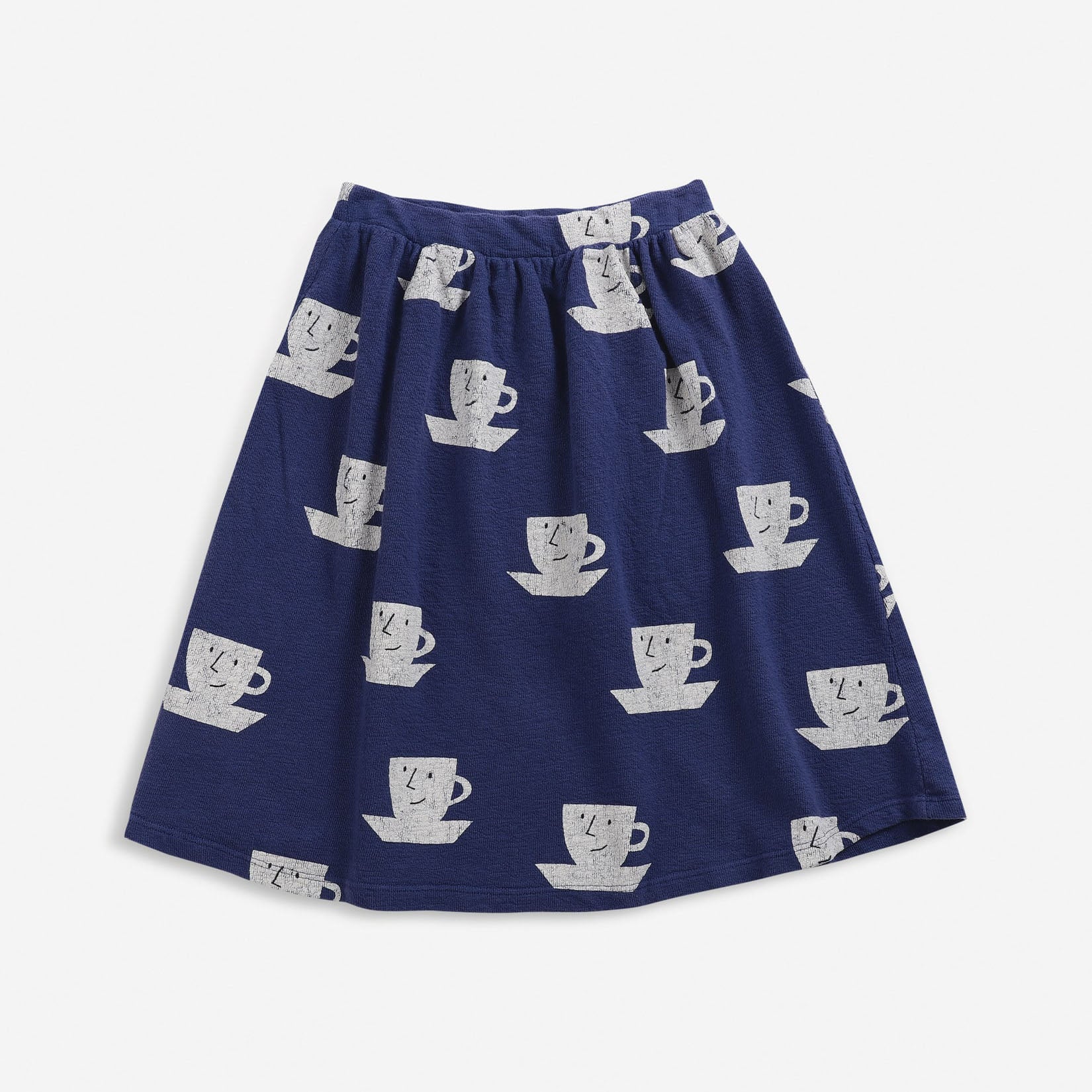Girls Blue Printed Cotton Skirt