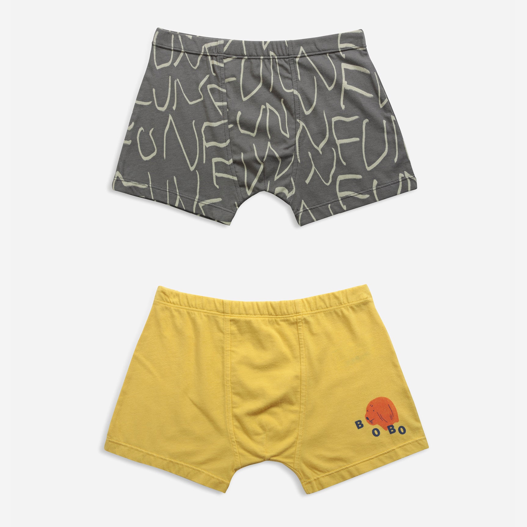 Boys Yellow & Grey Cotton Underwear Set (2 Pack)