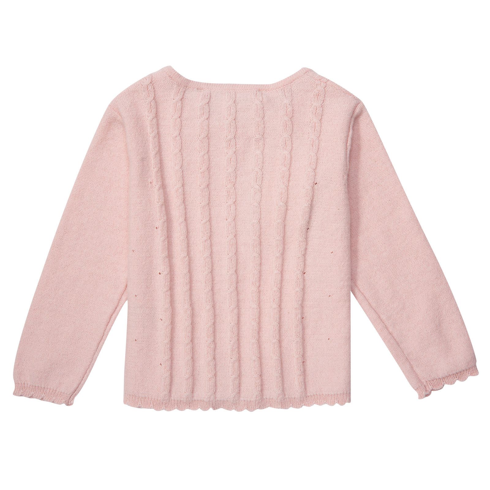 Baby Girls Pink Knitted Cardigan With Bow Trims - CÉMAROSE | Children's Fashion Store - 2
