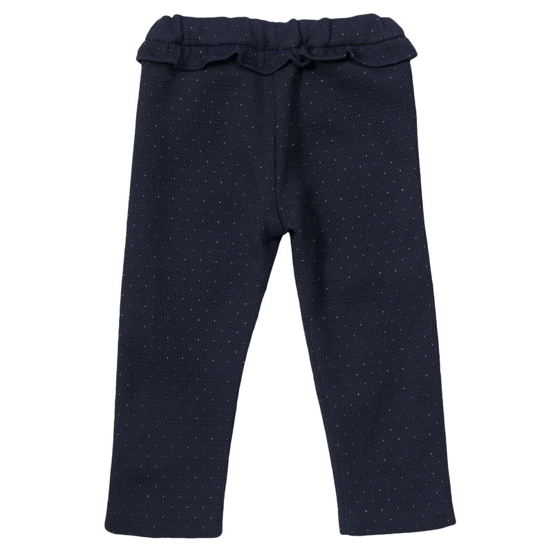Baby Girls Navy Blue Flounce Waistband Trouses With Bow Trims - CÉMAROSE | Children's Fashion Store - 2