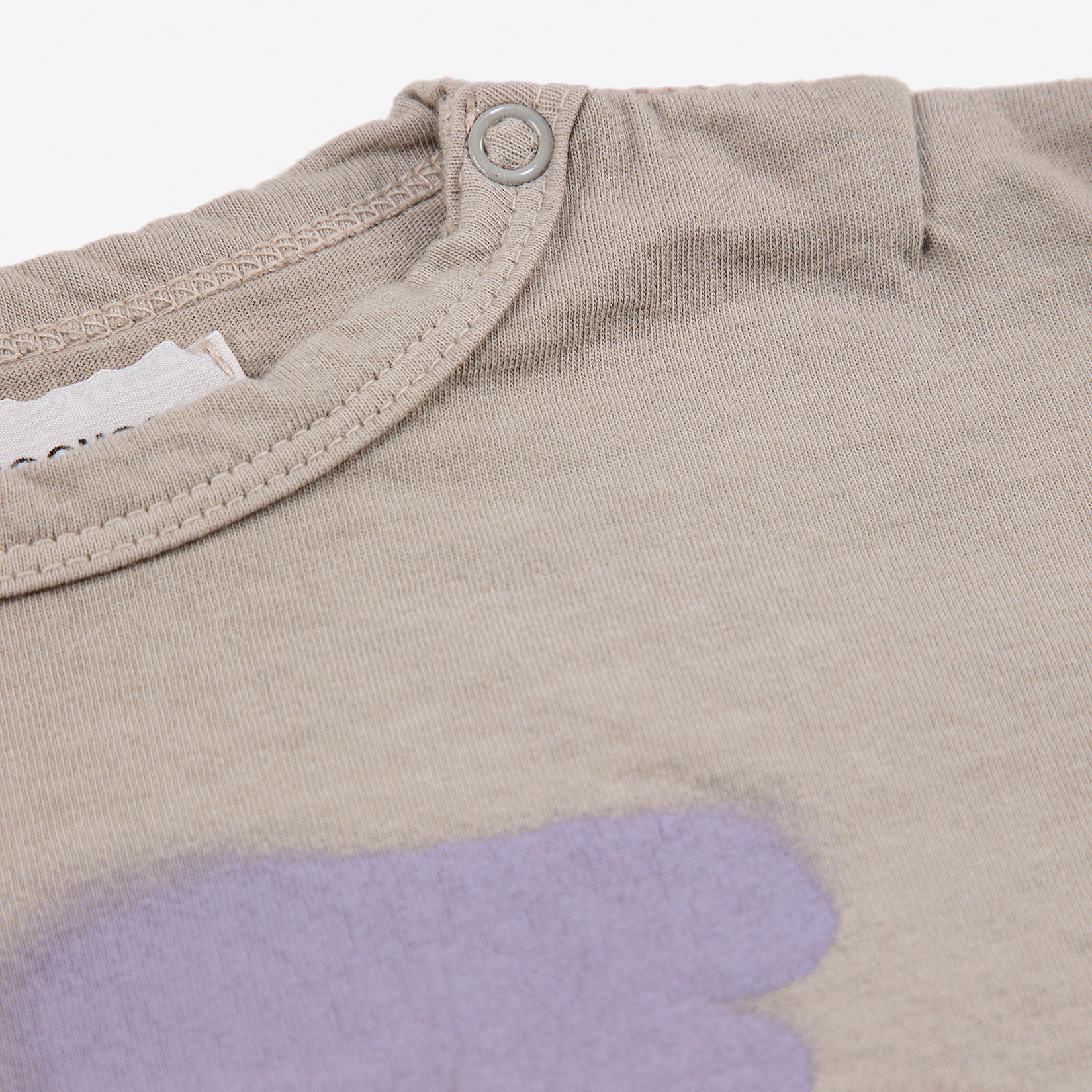 Baby Boys & Girls Light Grey Printed Cotton T-Shirt