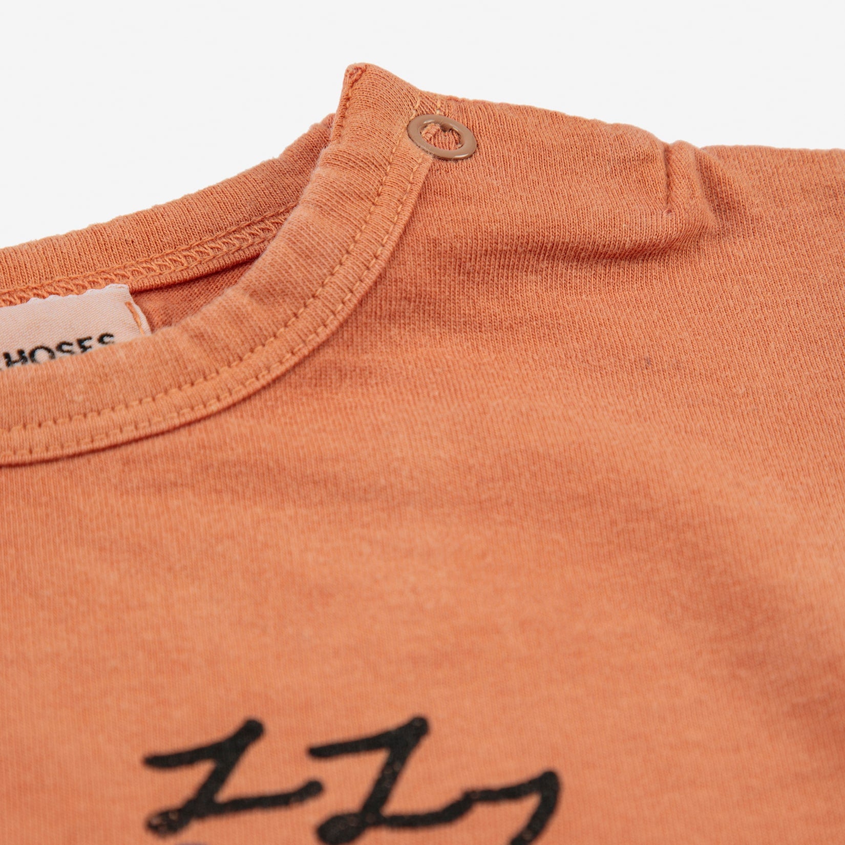 Baby Boys & Girls Orange Printed Cotton T-Shirt