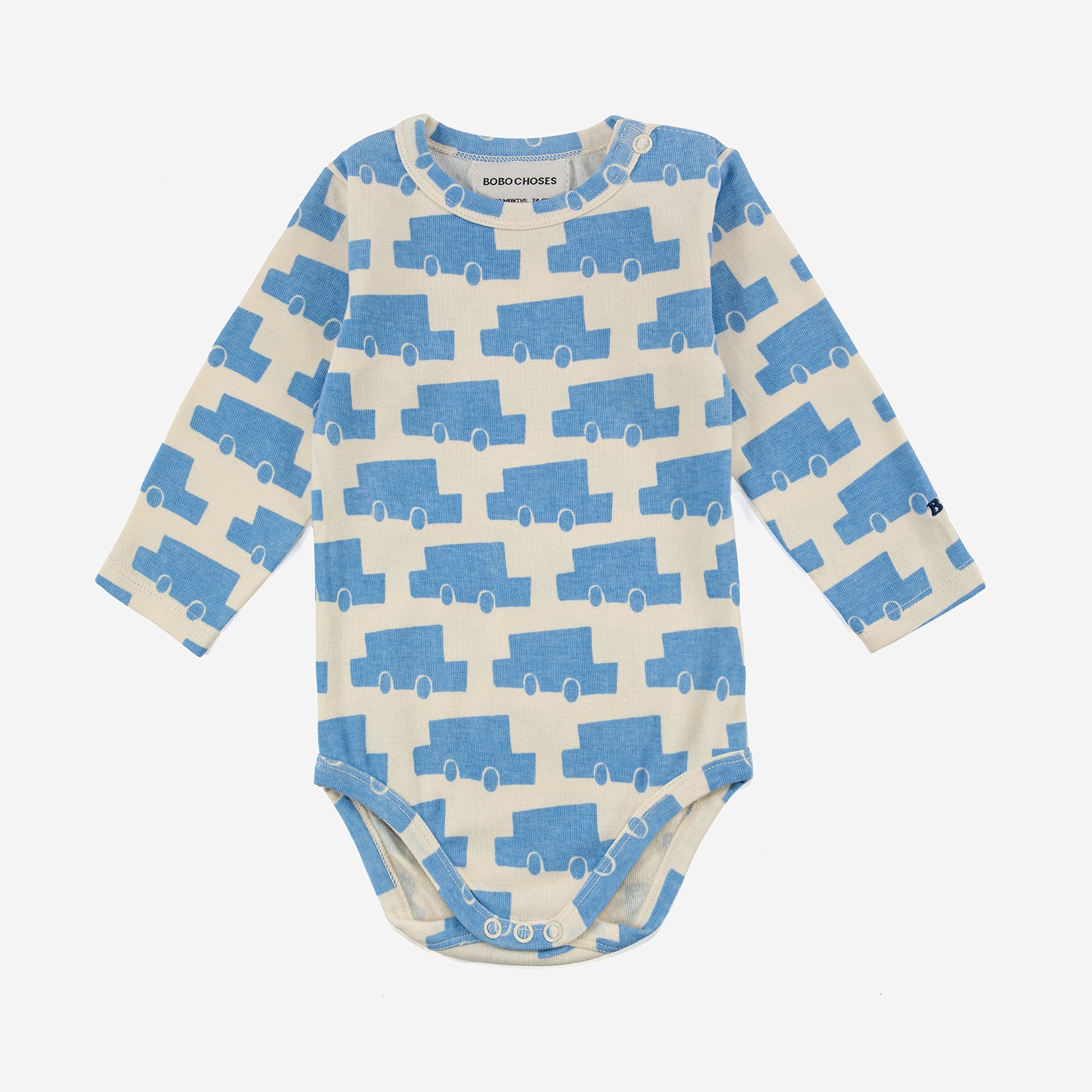 Baby Boys & Girls Blue Printed Cotton Babysuit