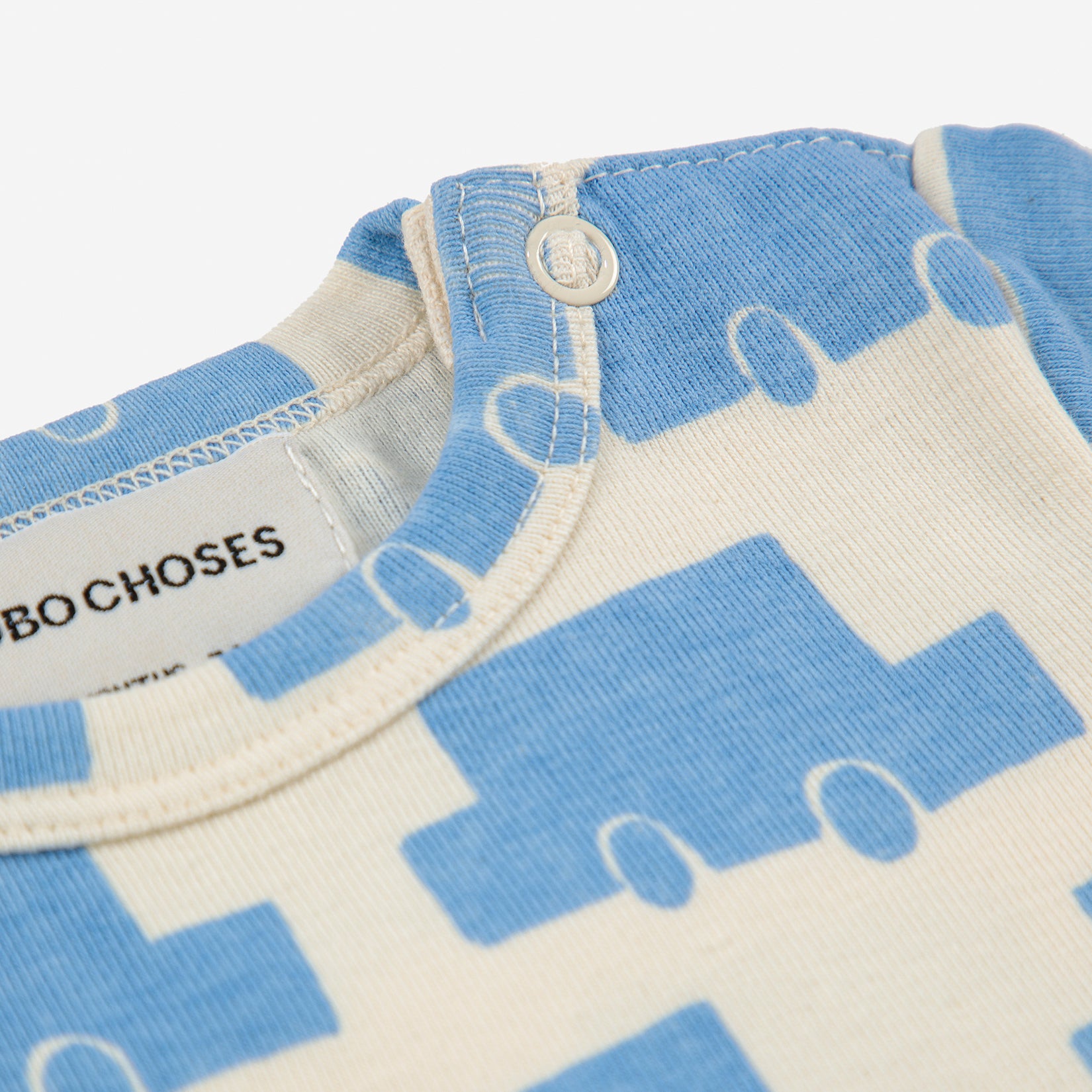 Baby Boys & Girls Blue Printed Cotton Babysuit