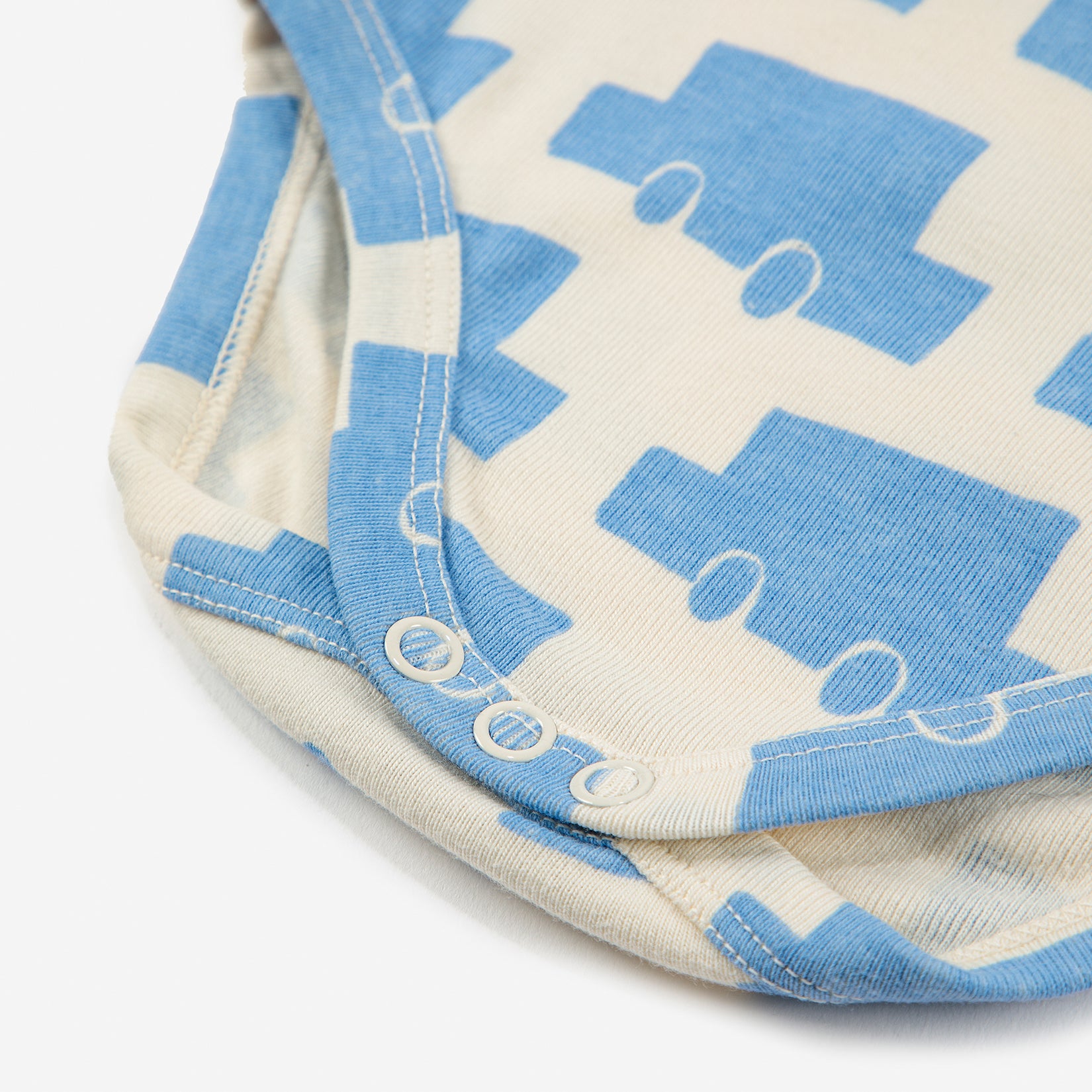 Baby Boys & Girls Blue Printed Cotton Babysuit