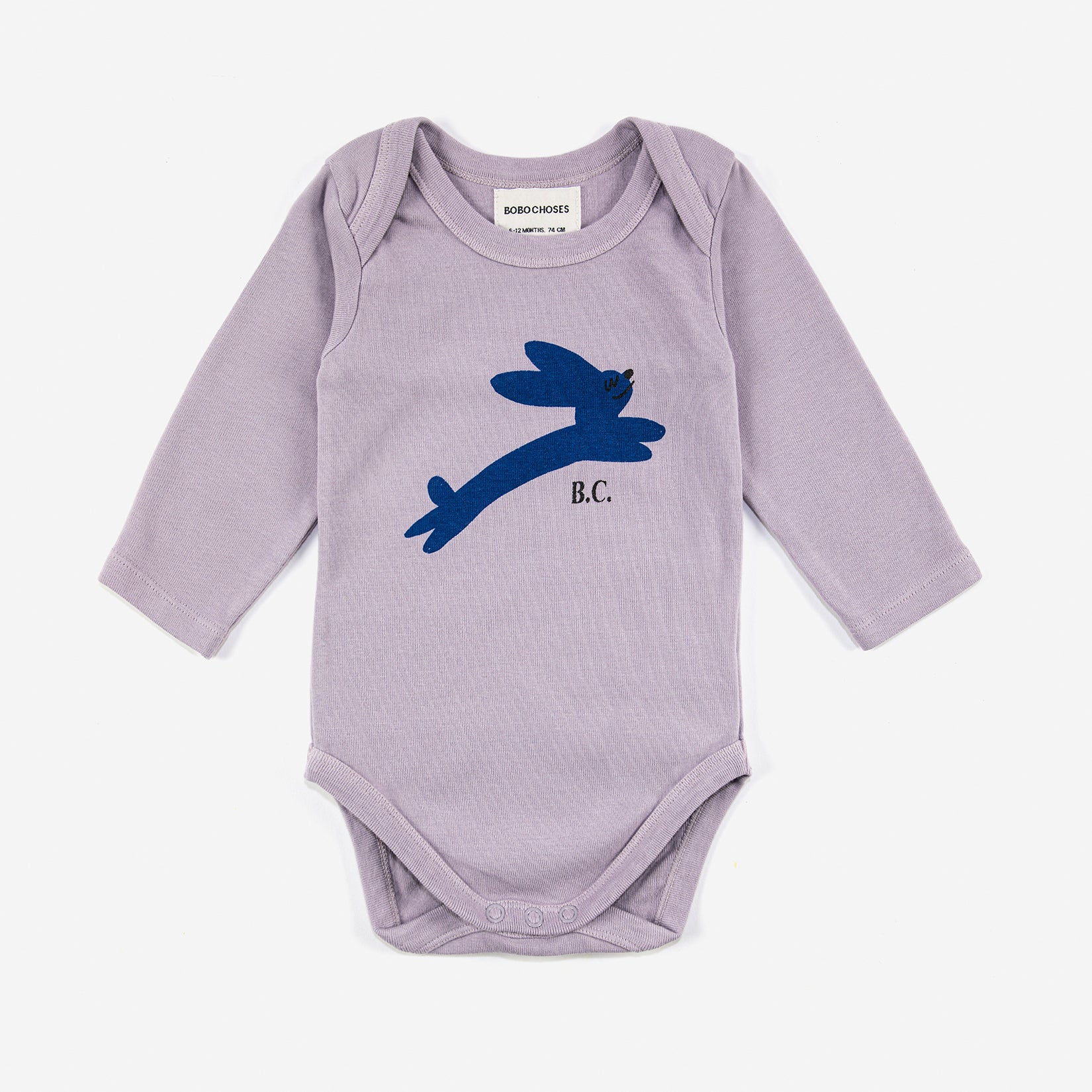 Baby Boys & Girls Lavender Printed Cotton Babysuit