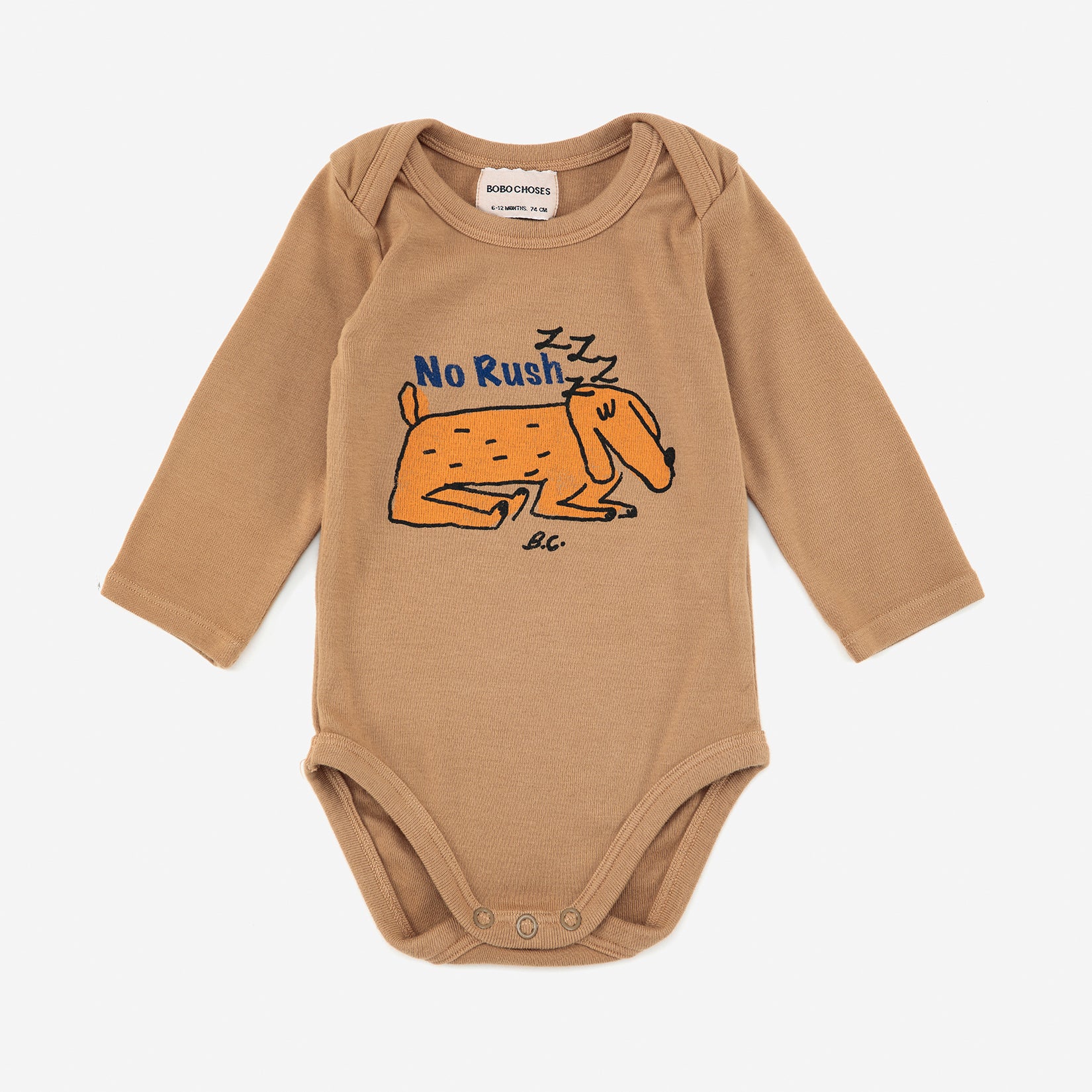 Baby Boys & Girls Brown Printed Cotton Babysuit