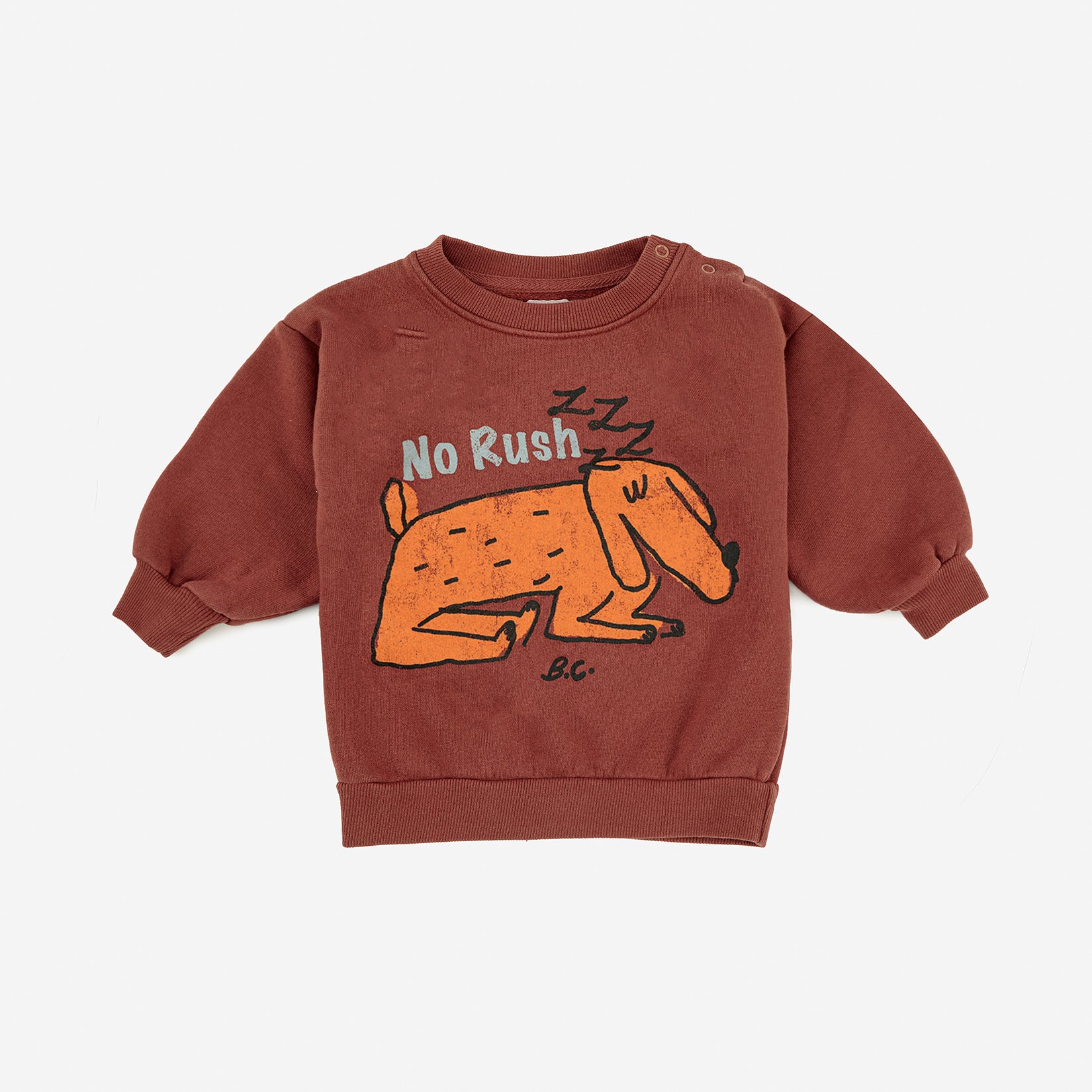 Baby Boys & Girls Dark Red Printed Cotton Sweatshirt