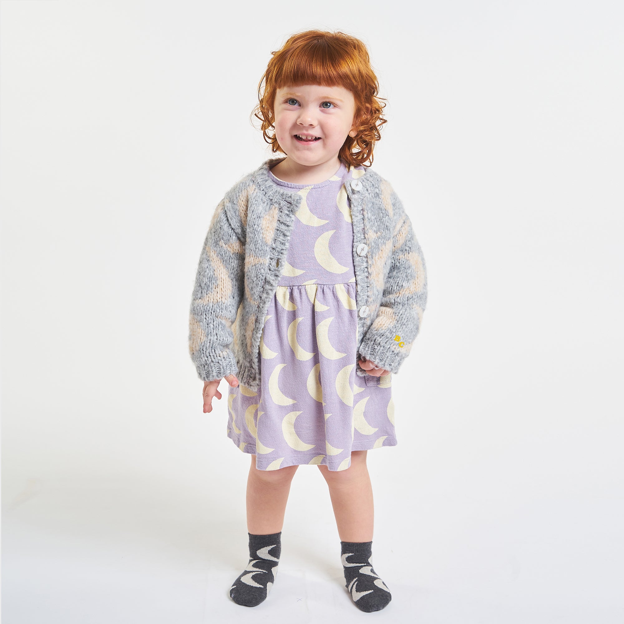 Baby Girls Lavender Moon Printed Cotton Dress