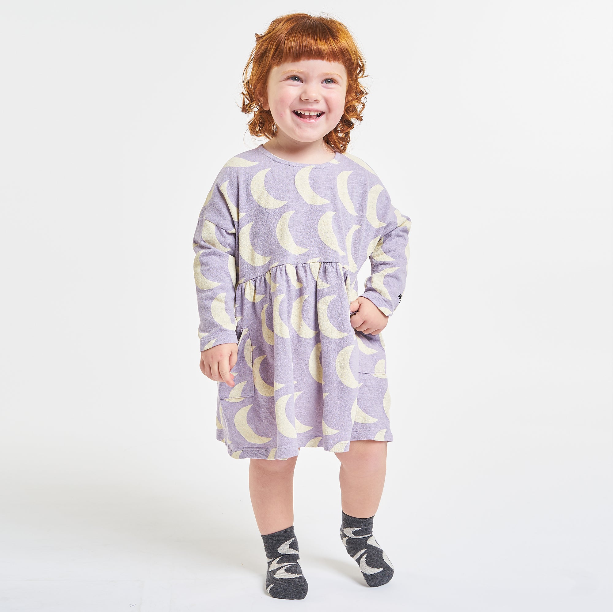 Baby Girls Lavender Moon Printed Cotton Dress