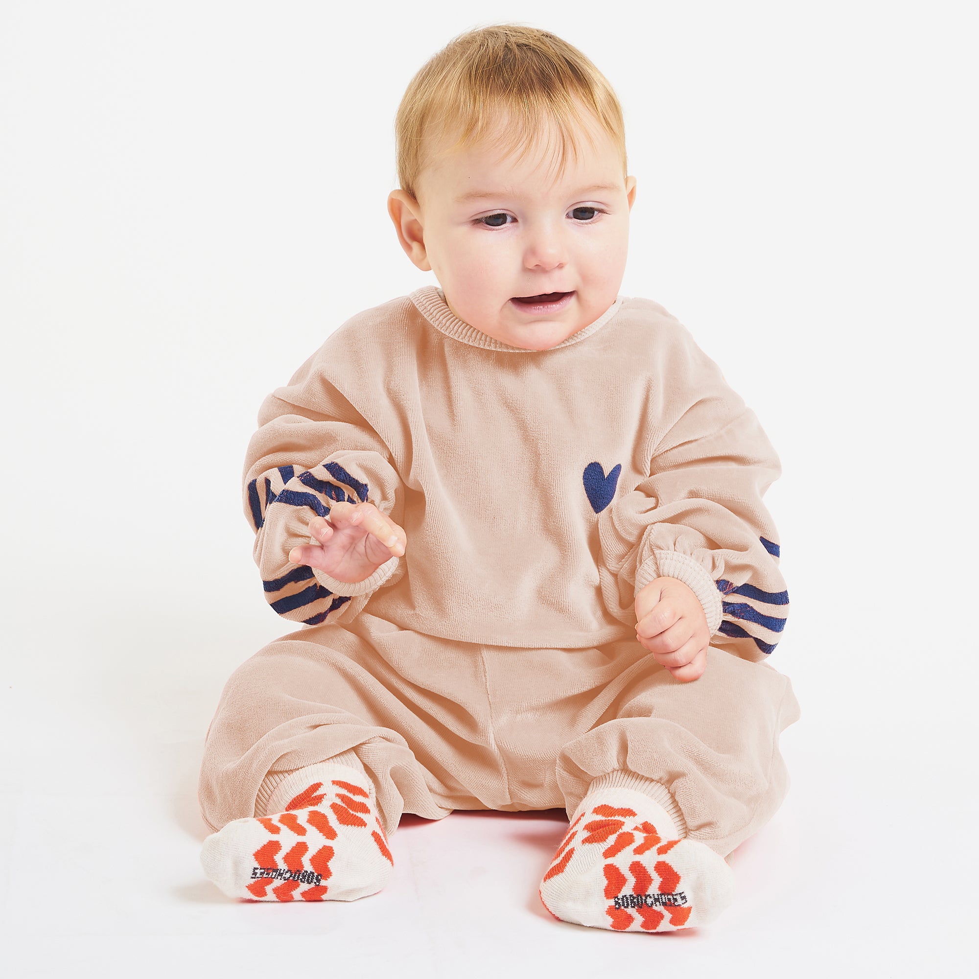 Baby Boys & Girls Light Pink Velvet Trousers