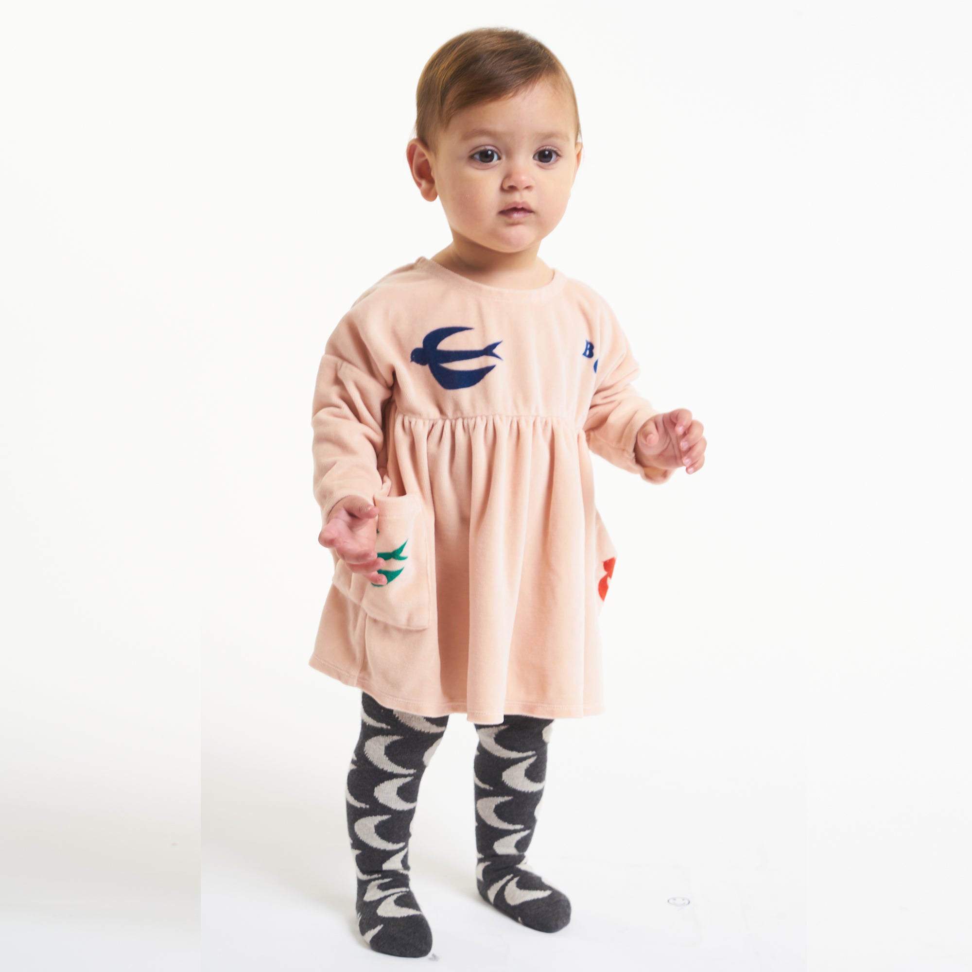 Baby Girls Light Pink Velvet Dress