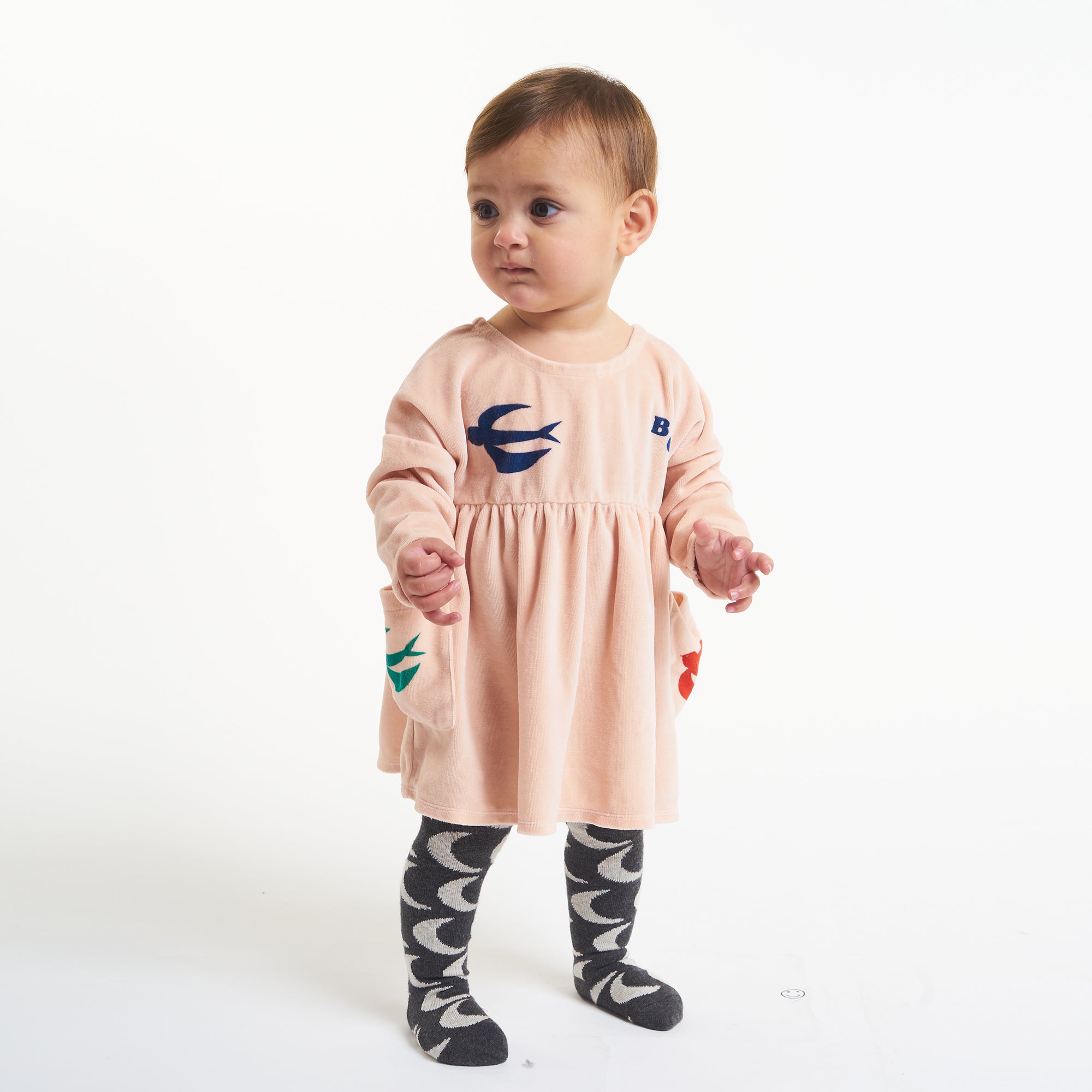 Baby Girls Light Pink Velvet Dress