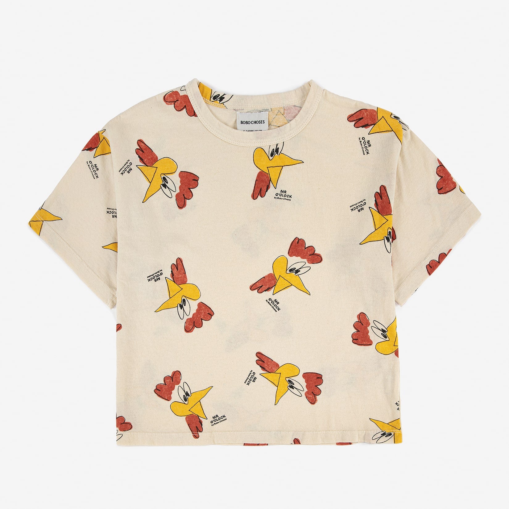 Boys & Girls Beige Printed Cotton T-Shirt