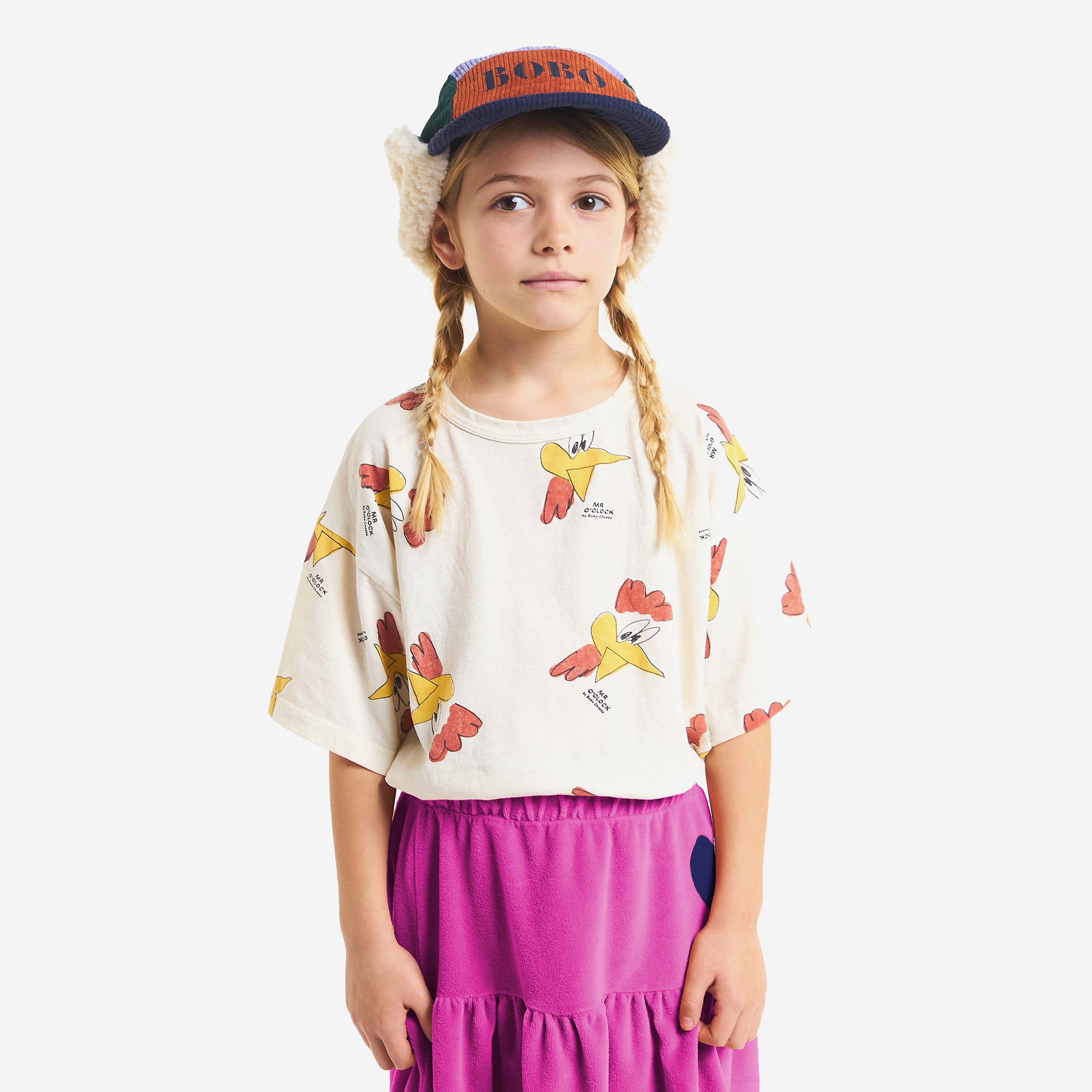 Boys & Girls Beige Printed Cotton T-Shirt