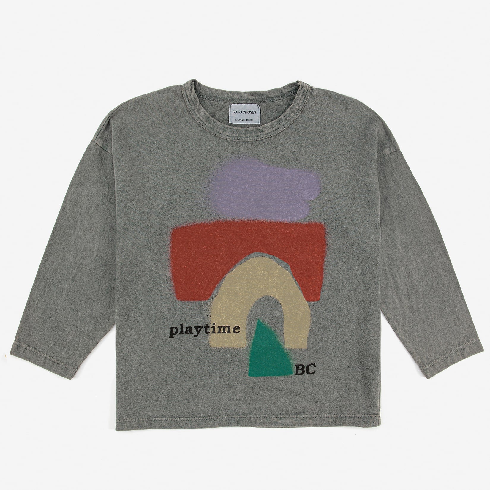 Boys & Girls Grey Printed Cotton T-Shirt