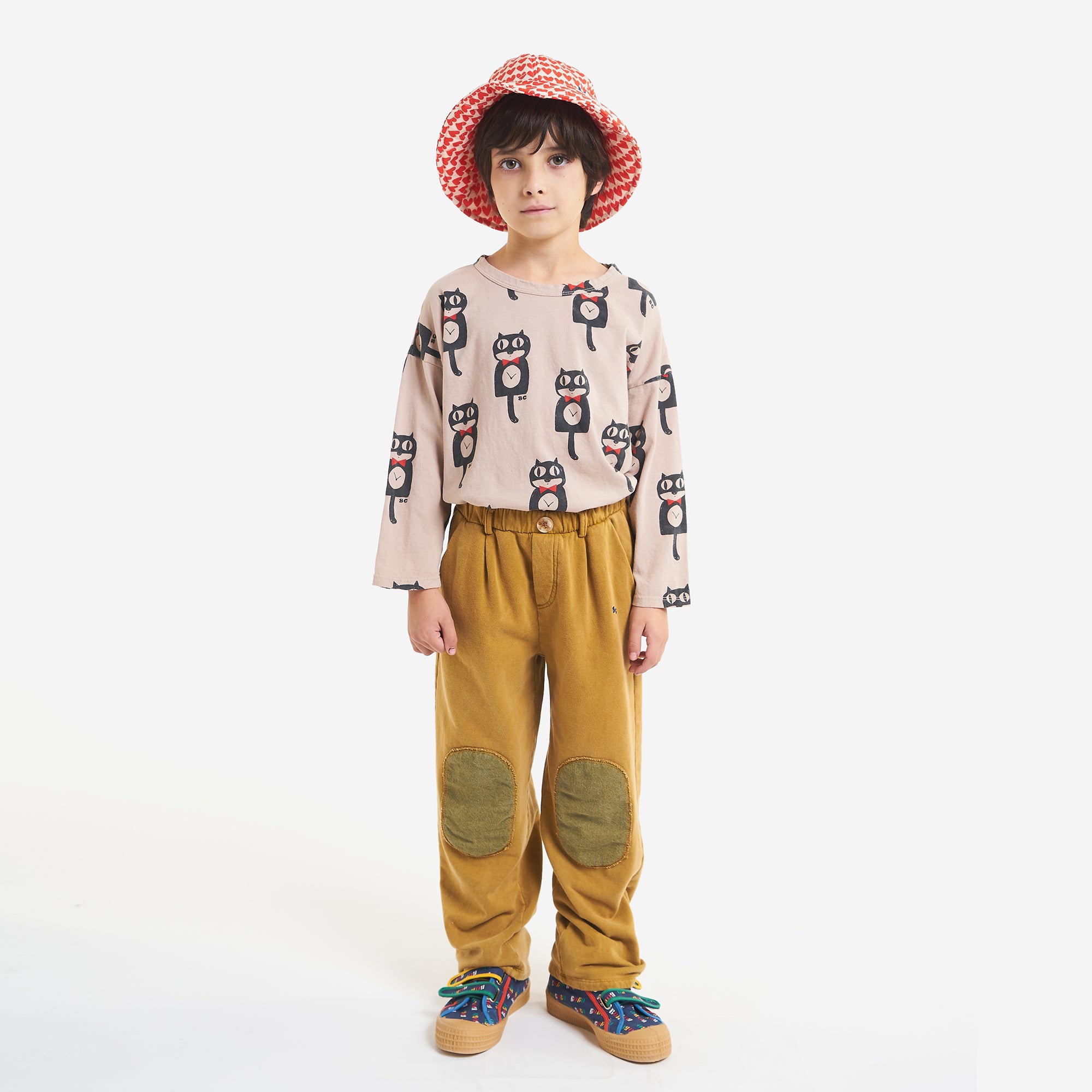Boys Light Brown Printed Cotton T-Shirt