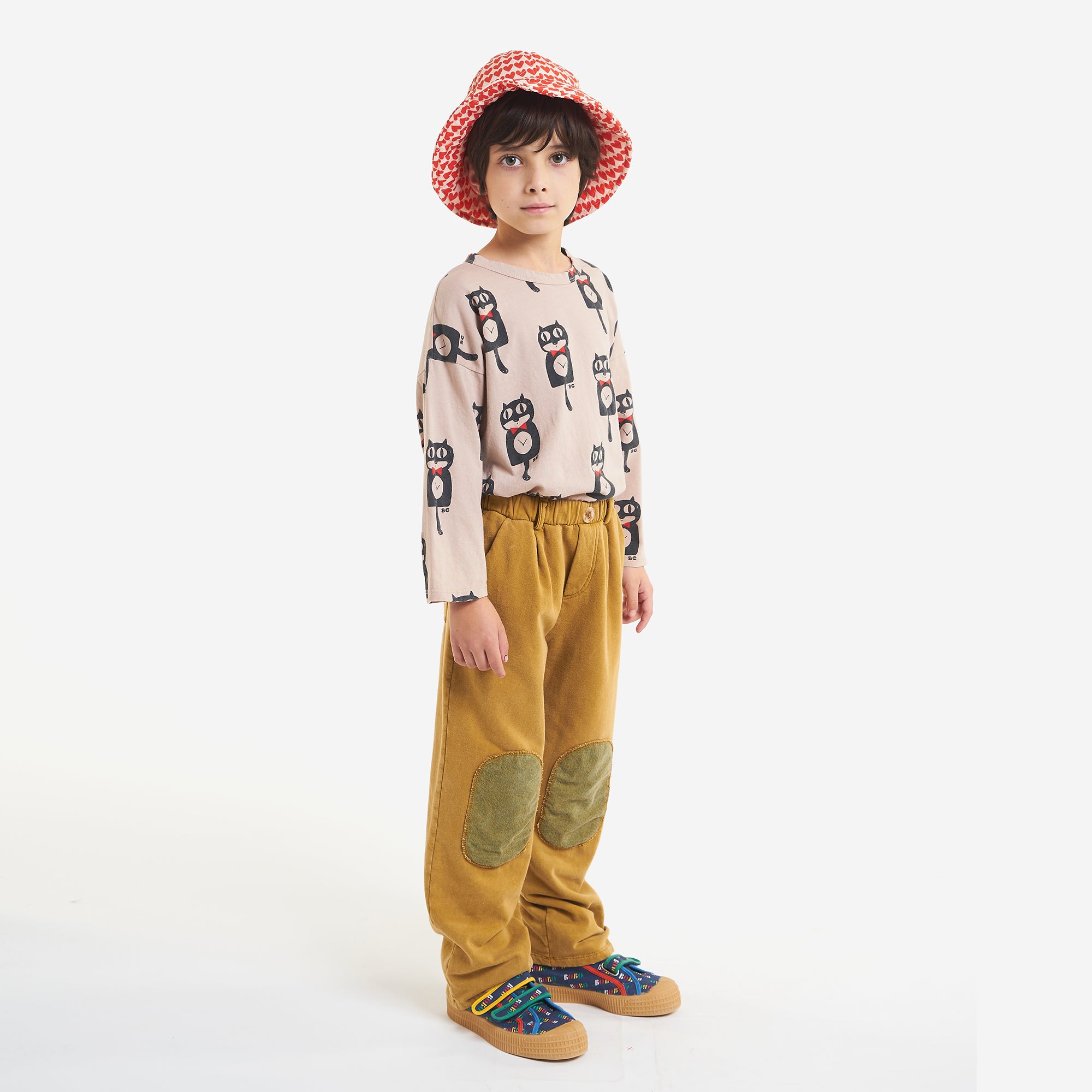 Boys Light Brown Printed Cotton T-Shirt