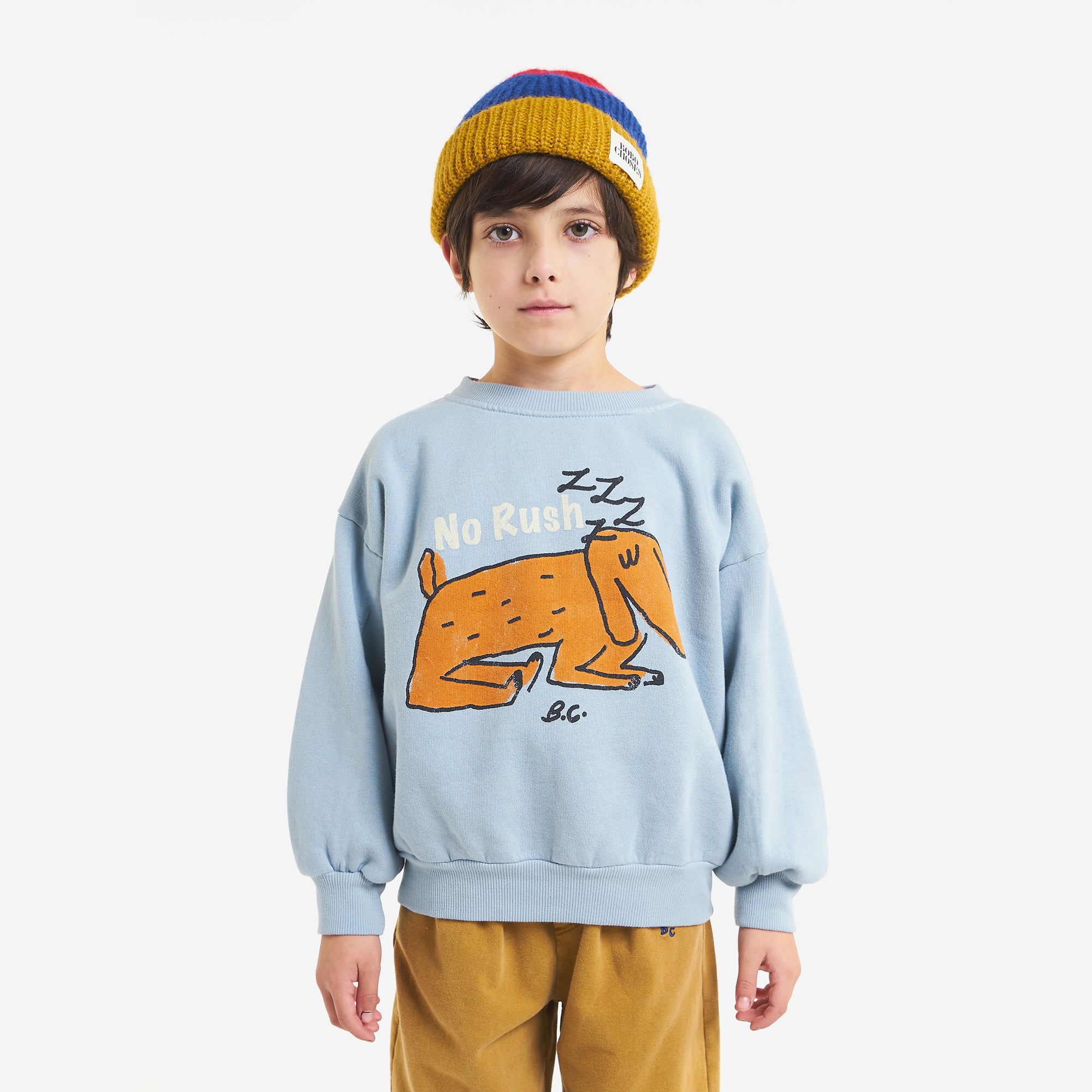 Boys & Girls Light Blue Printed Cotton Sweatshirt
