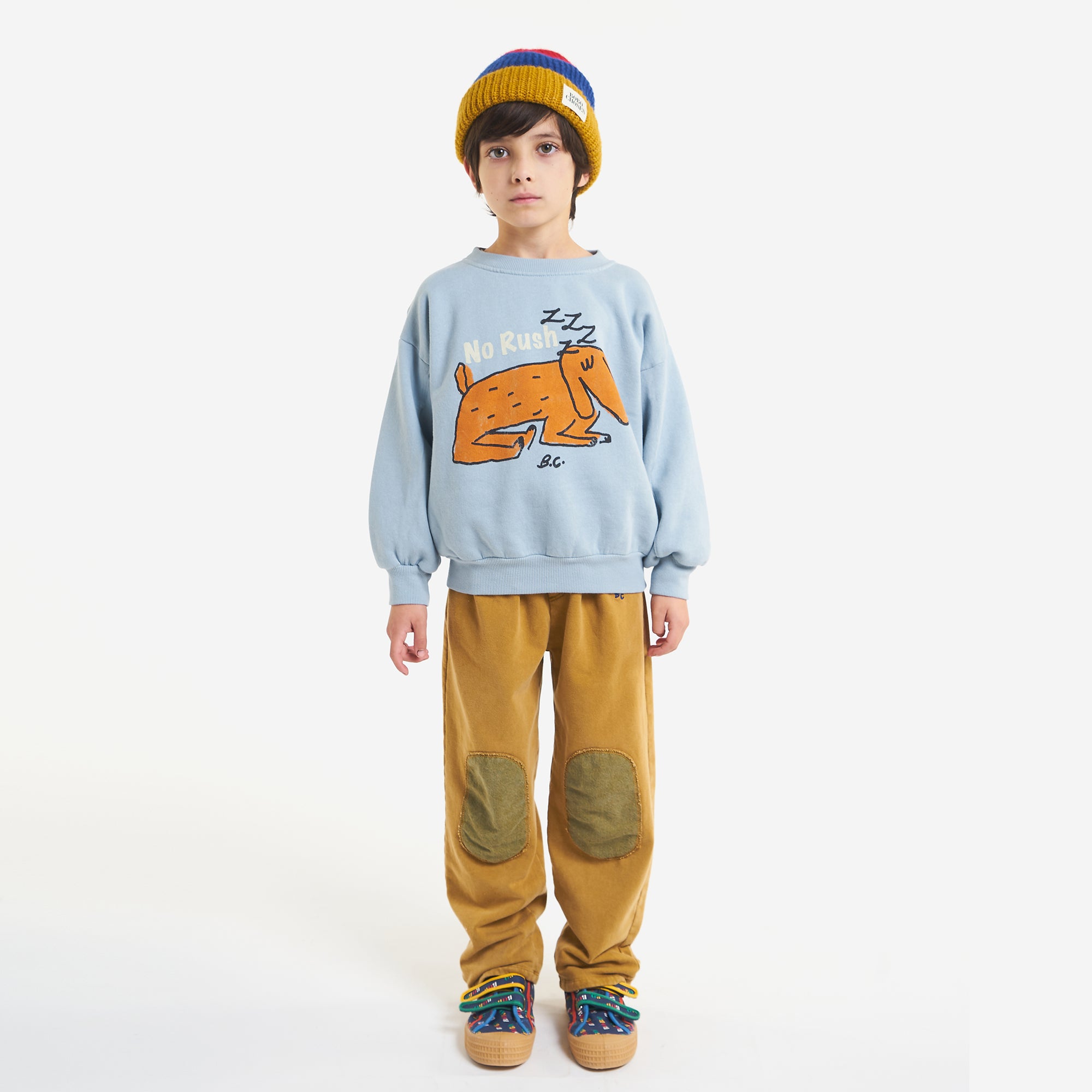 Boys & Girls Light Blue Printed Cotton Sweatshirt