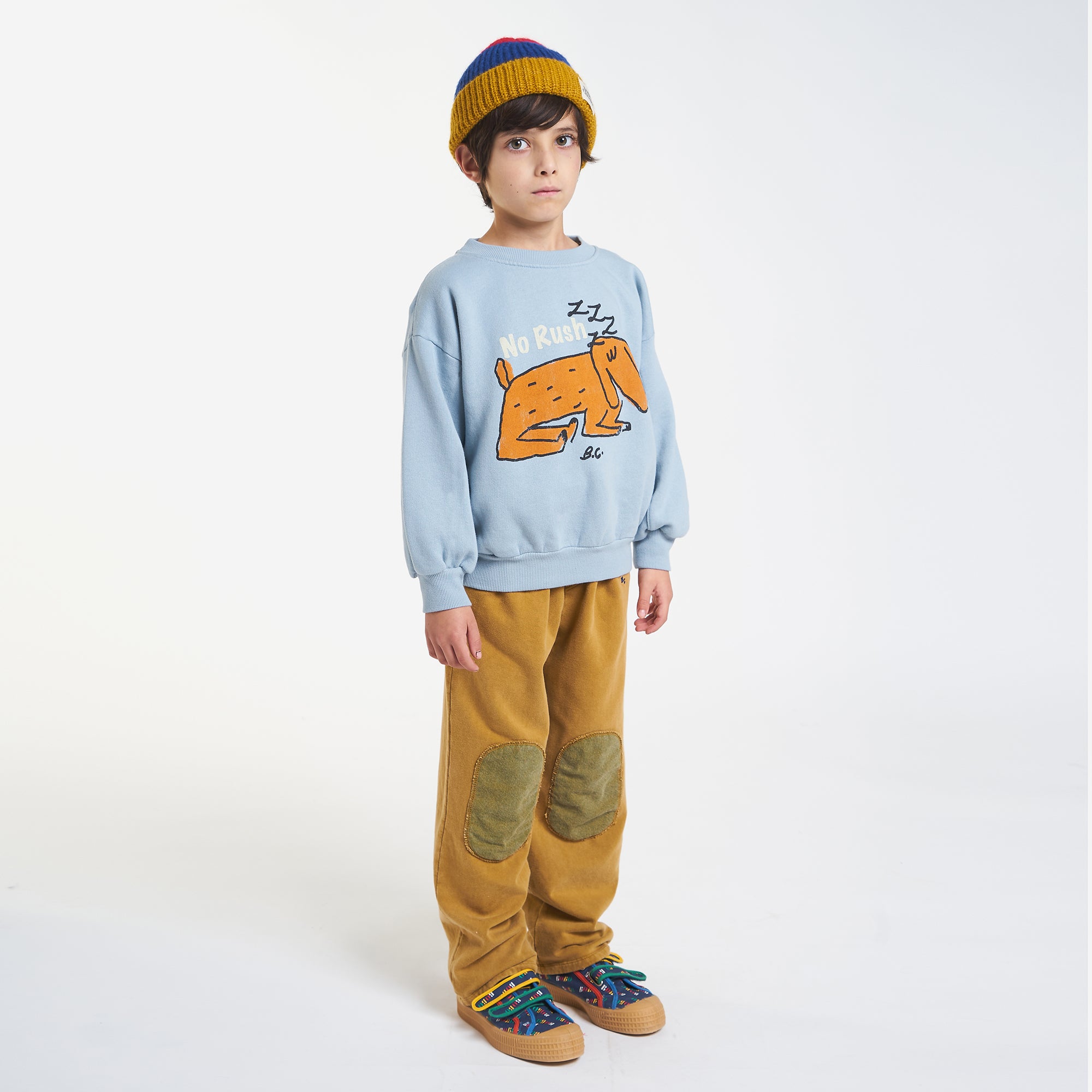 Boys & Girls Light Blue Printed Cotton Sweatshirt