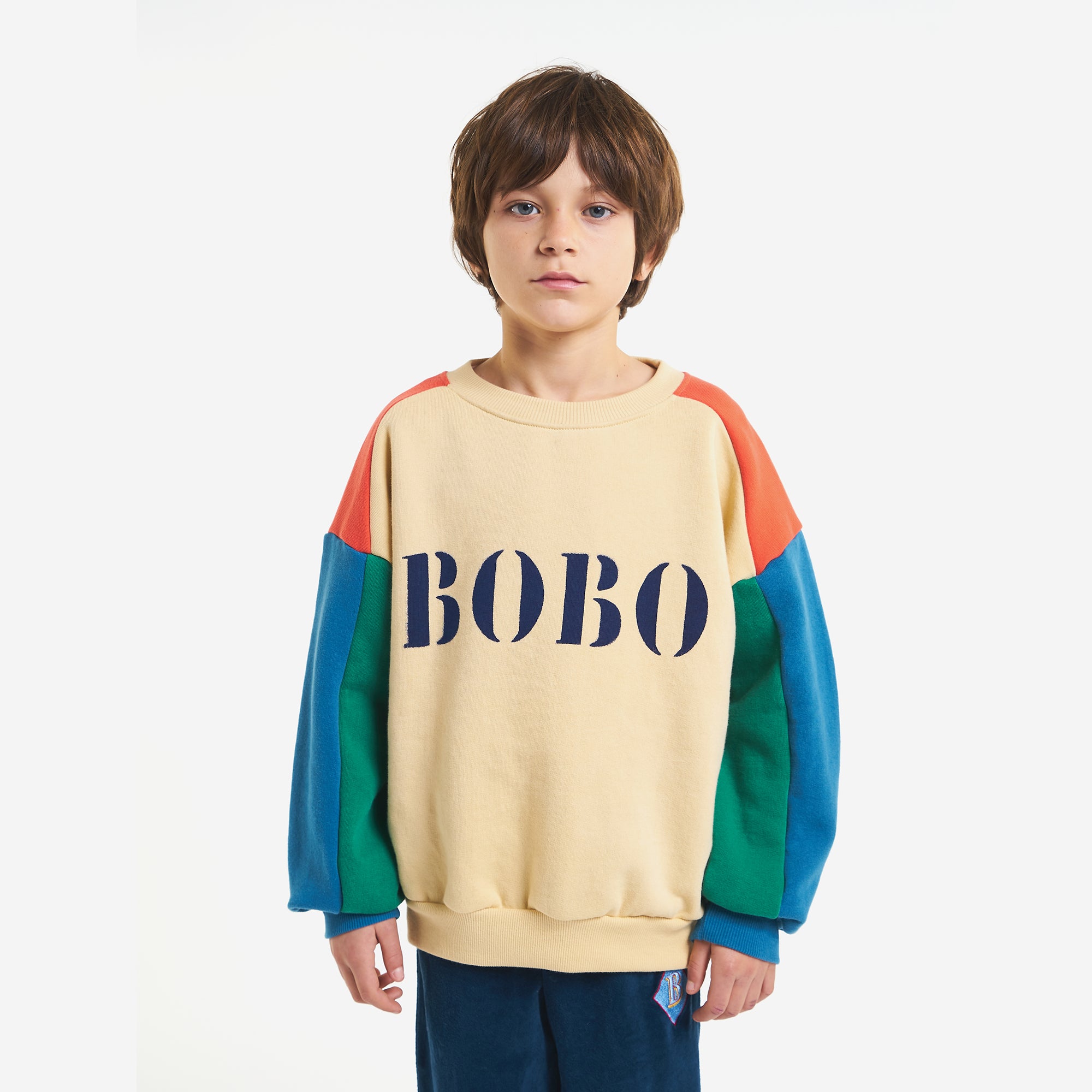 Boys & Girls Beige Logo Cotton Sweatshirt