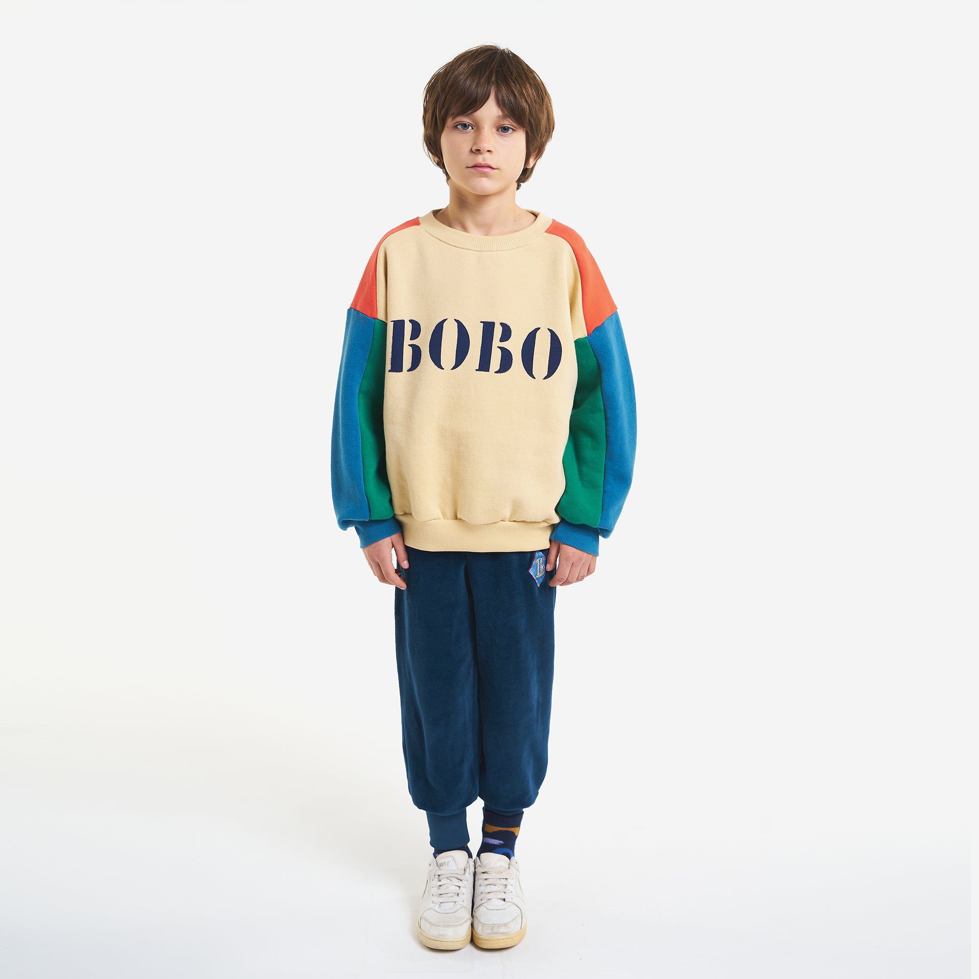 Boys & Girls Beige Logo Cotton Sweatshirt